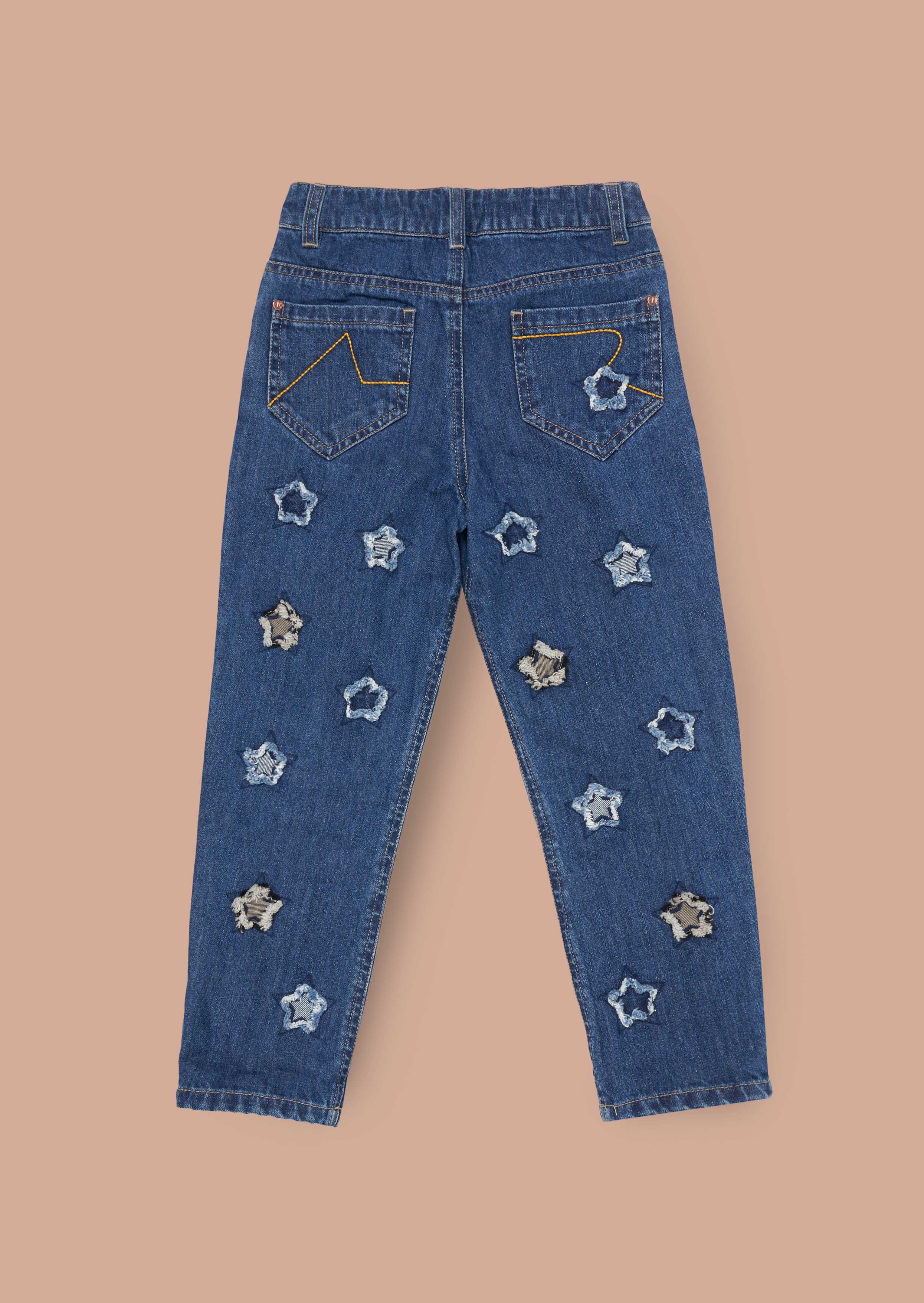 Online Blue Star Applique Barrel Fit Jean