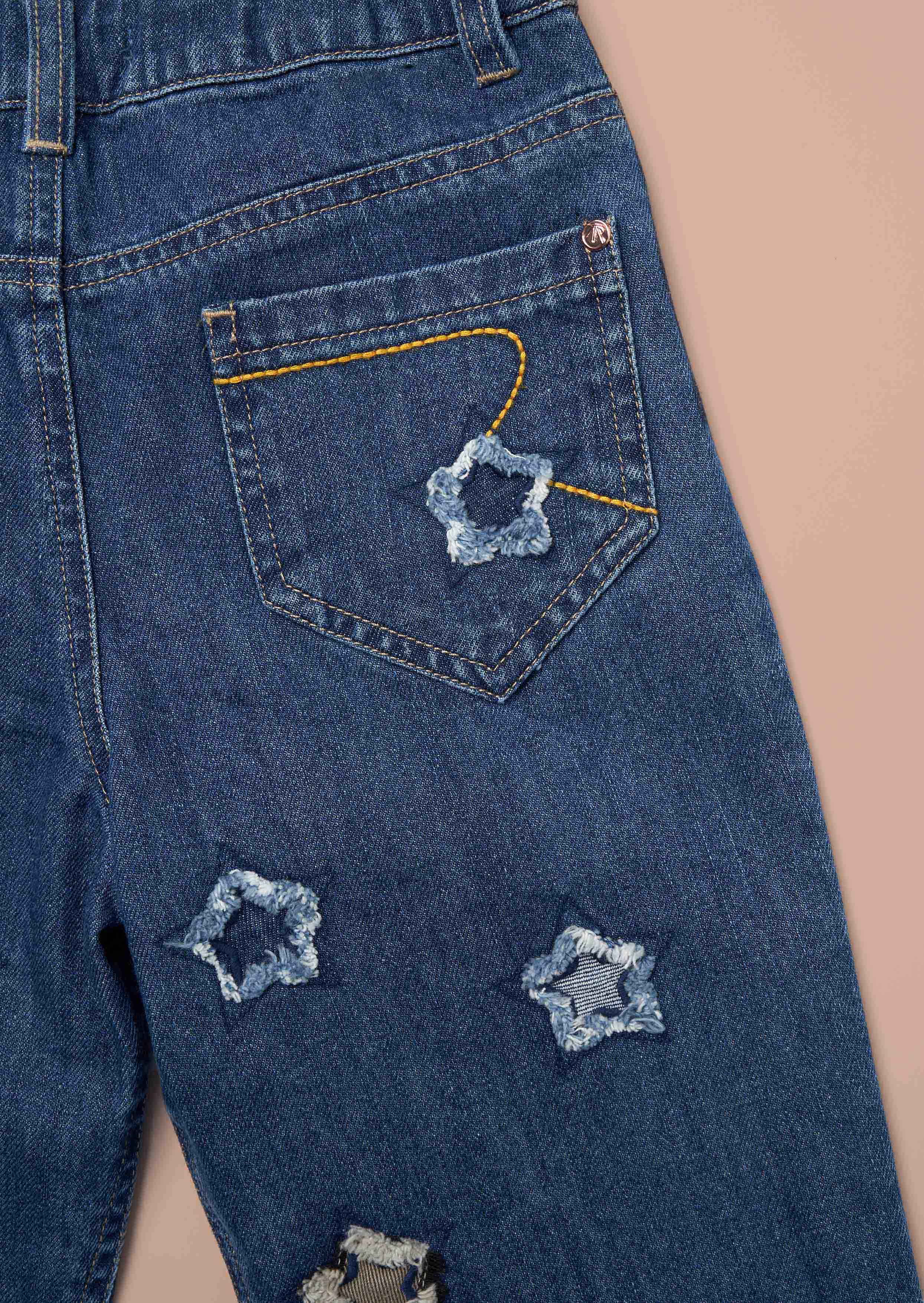 Buy Blue Star Applique Barrel Fit Jean