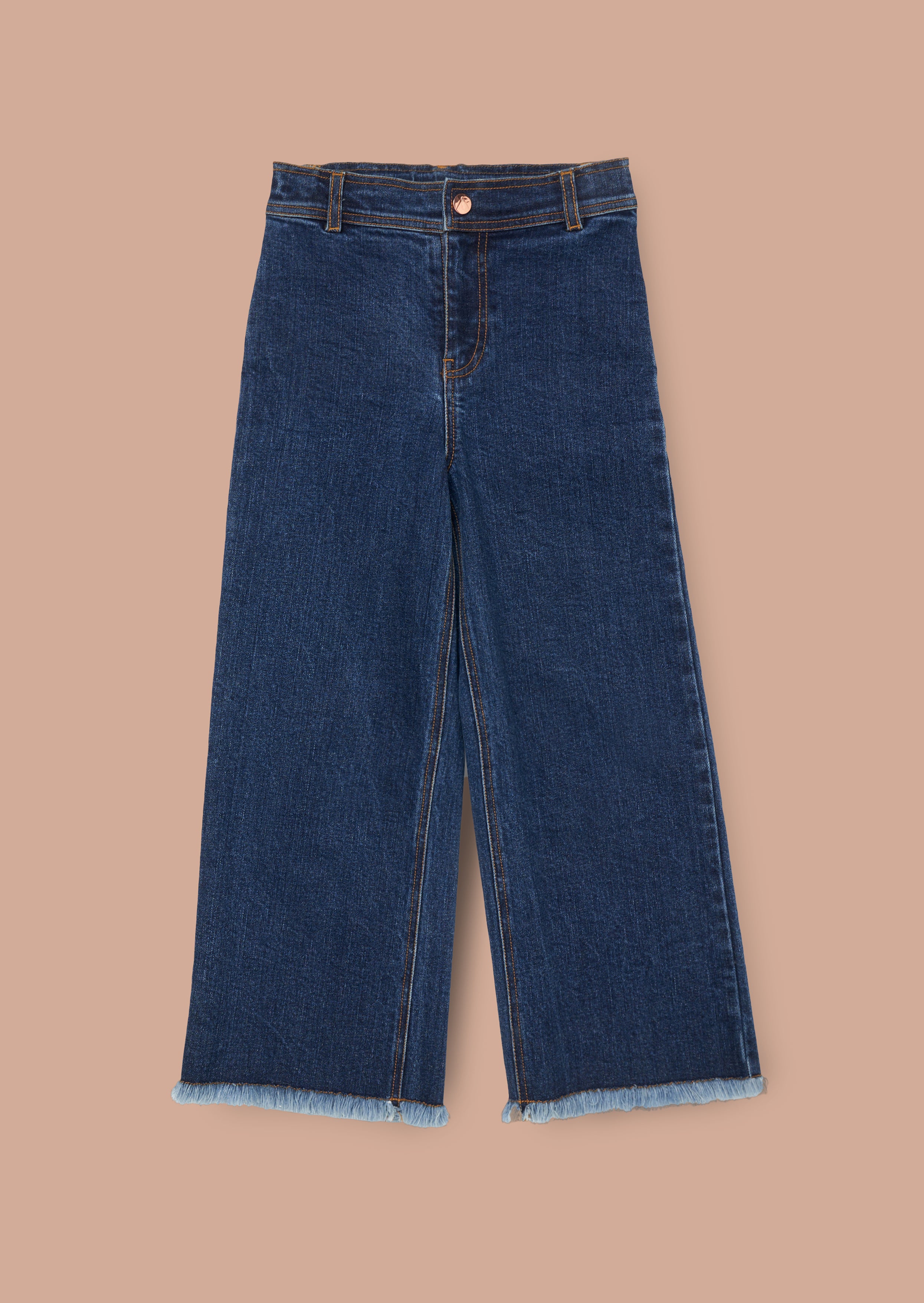 Online Baby Girl Blue Heart Pocket Cropped Jean