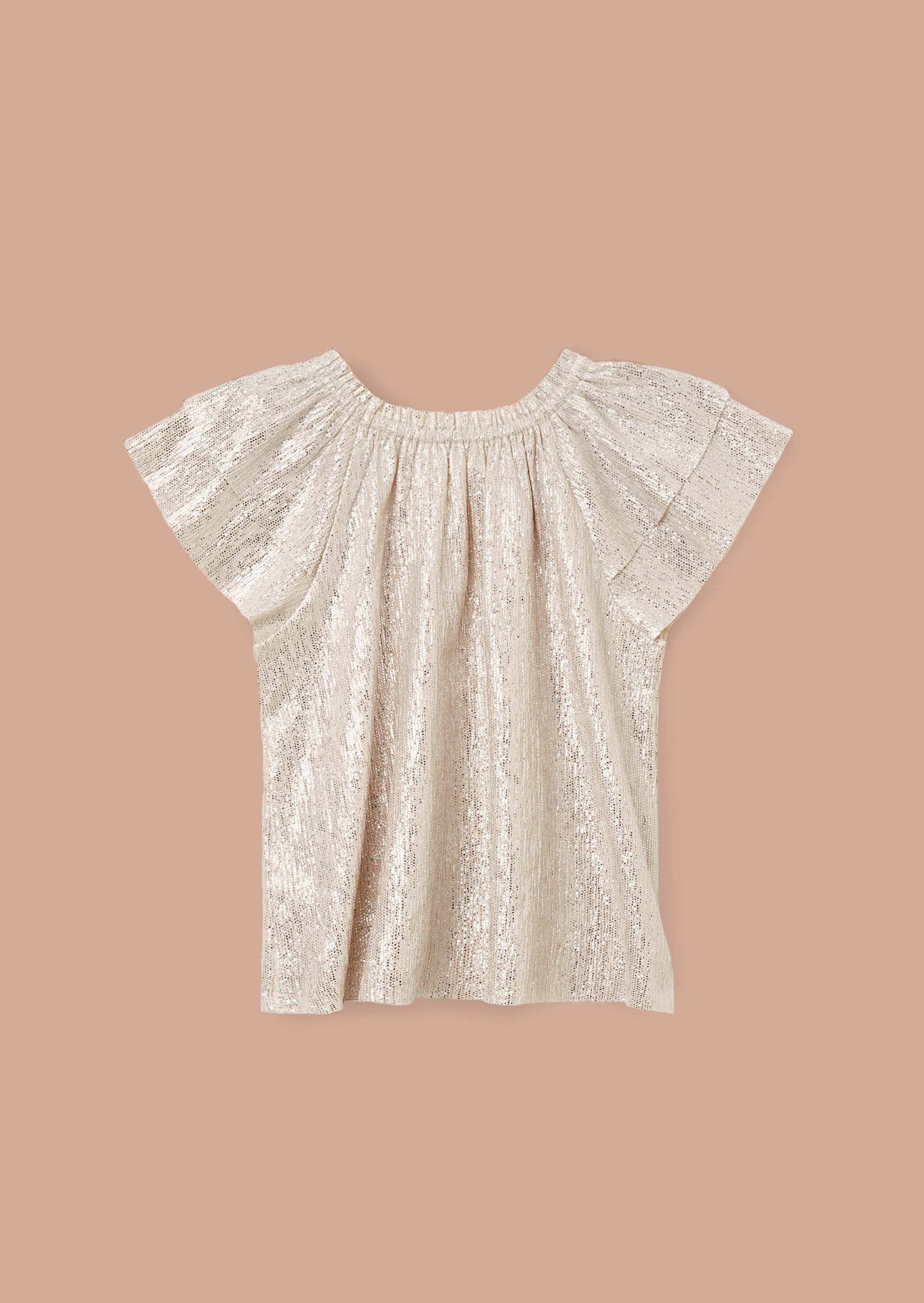 Round Neck Girls Silver Top