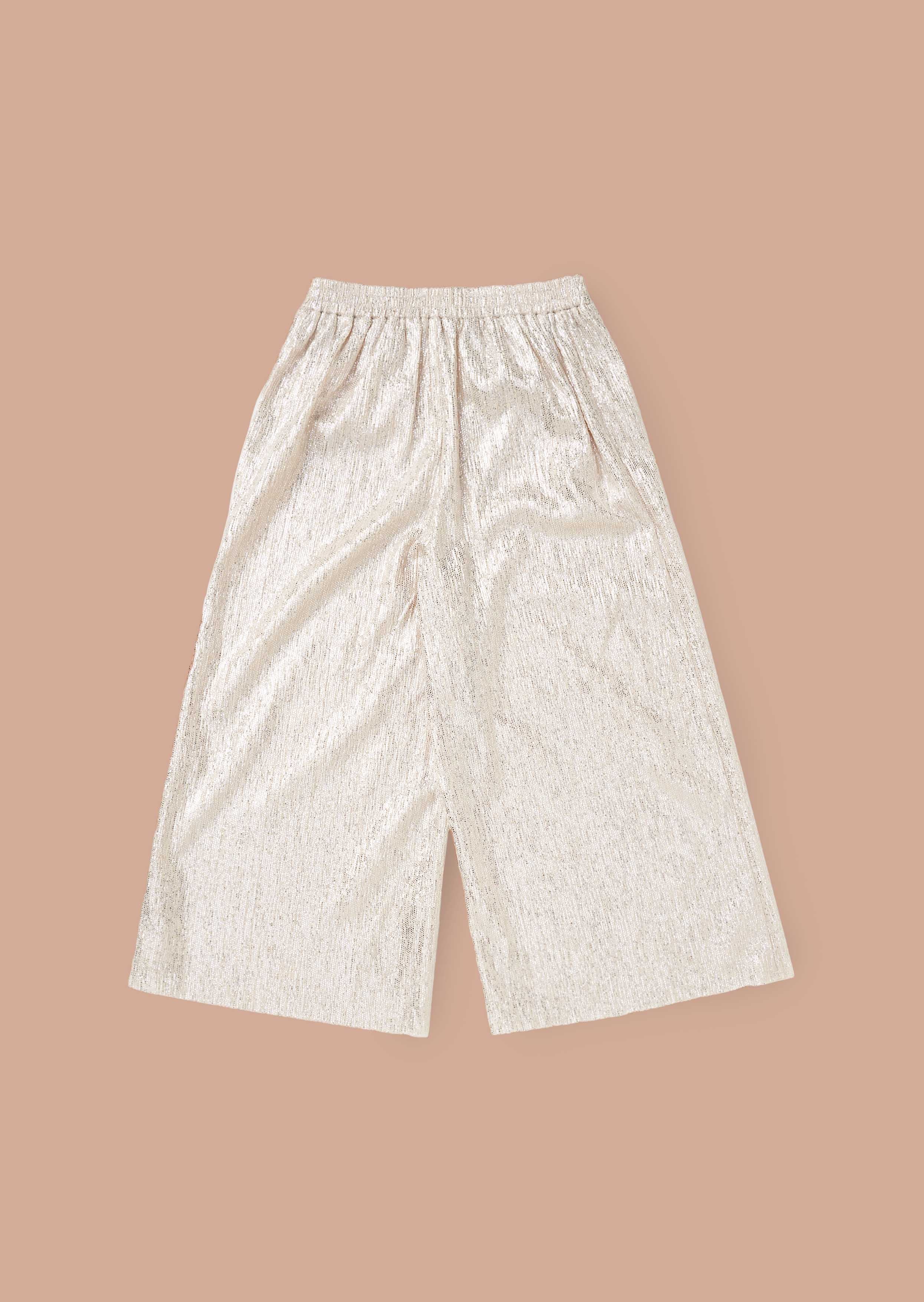 Mid Rise Girls Silver Trouser