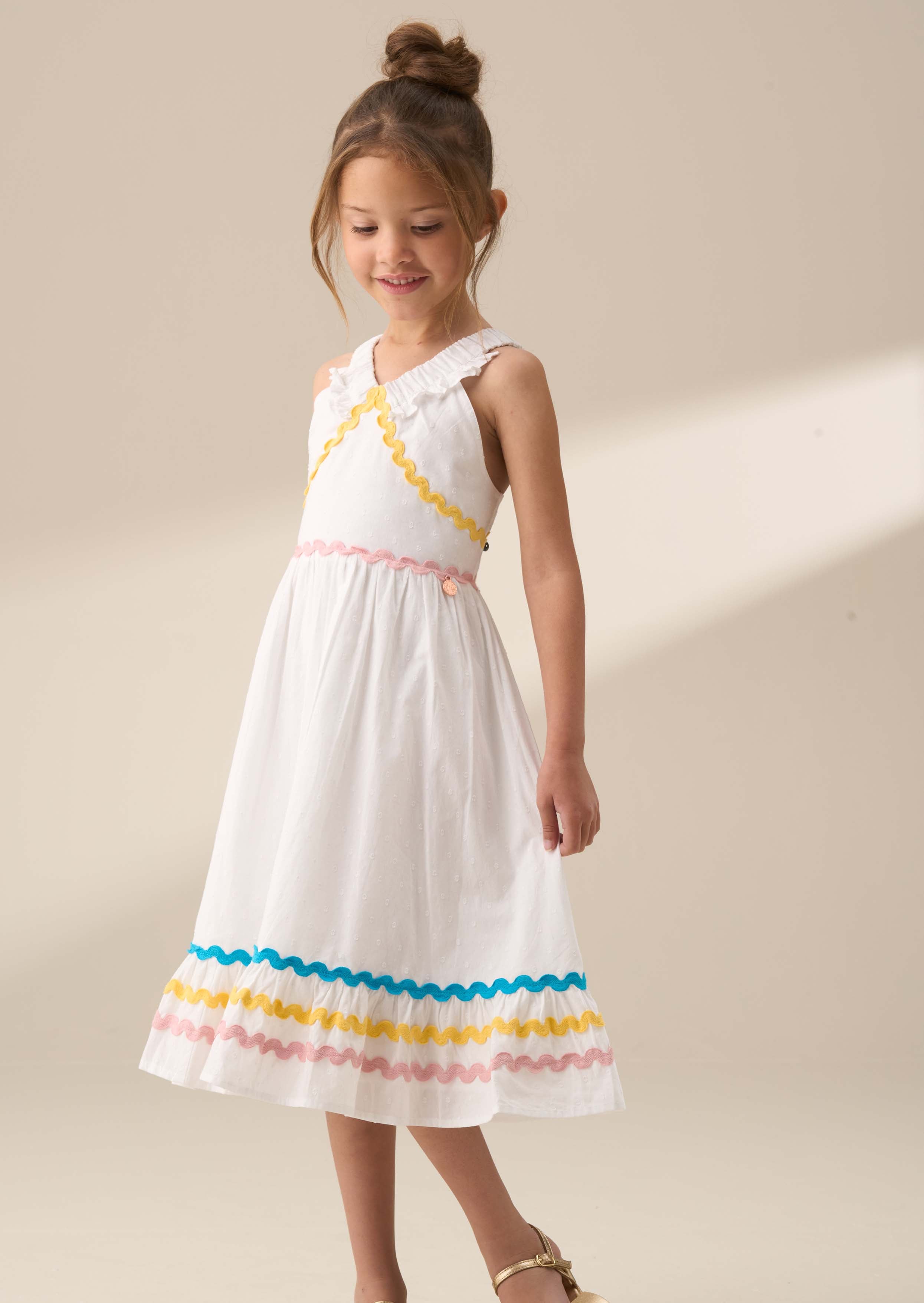 mini girl white ric rac dress