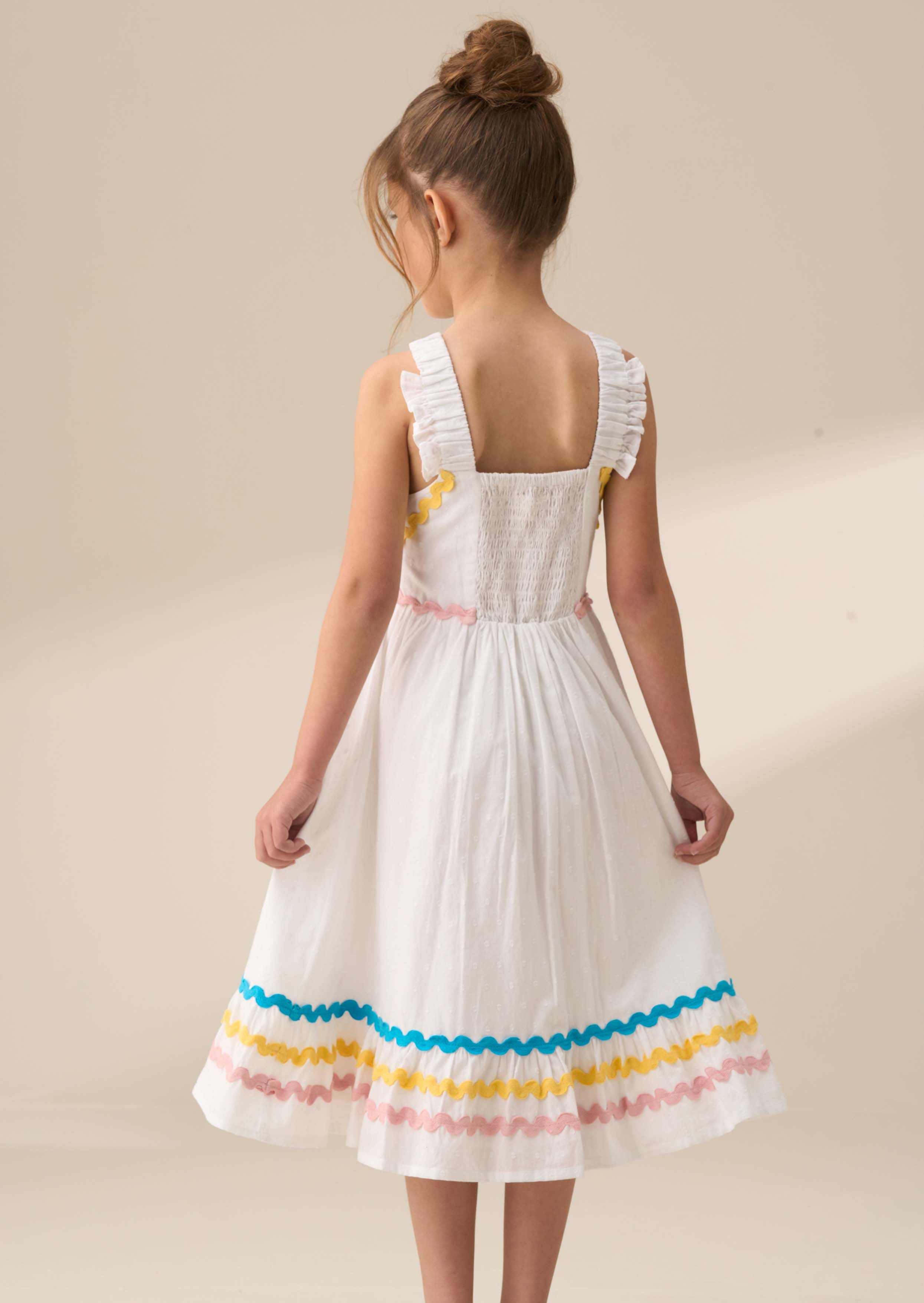 maxi girl white ric rac dress