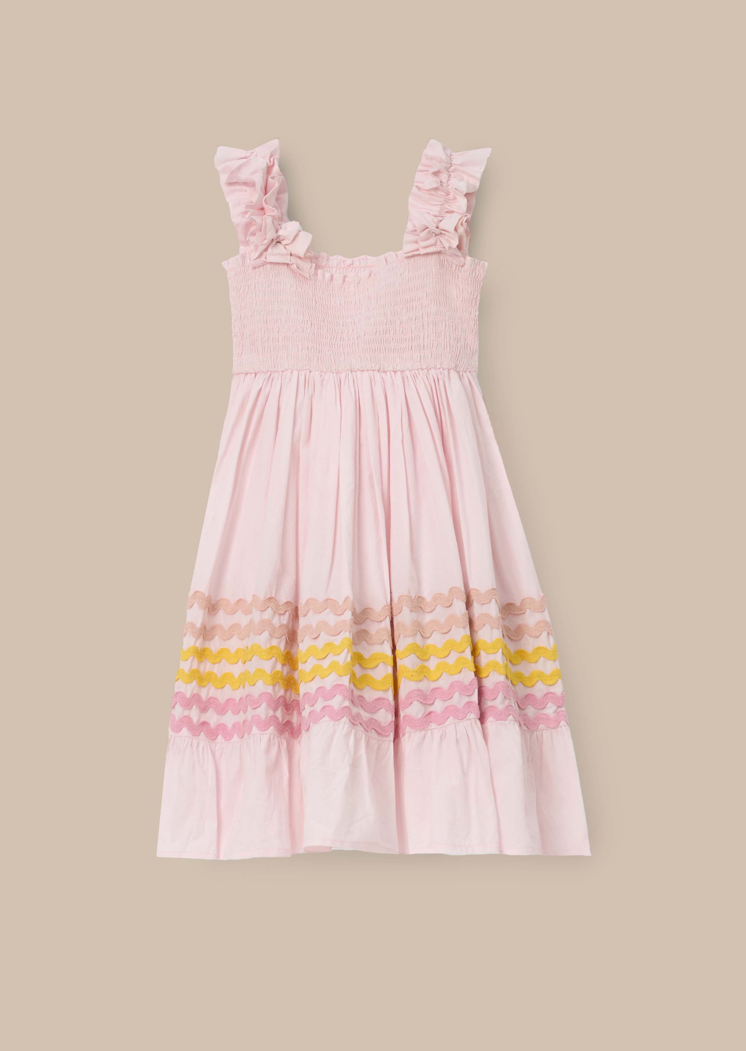 Midi Girl Pink Ric Rac Dress