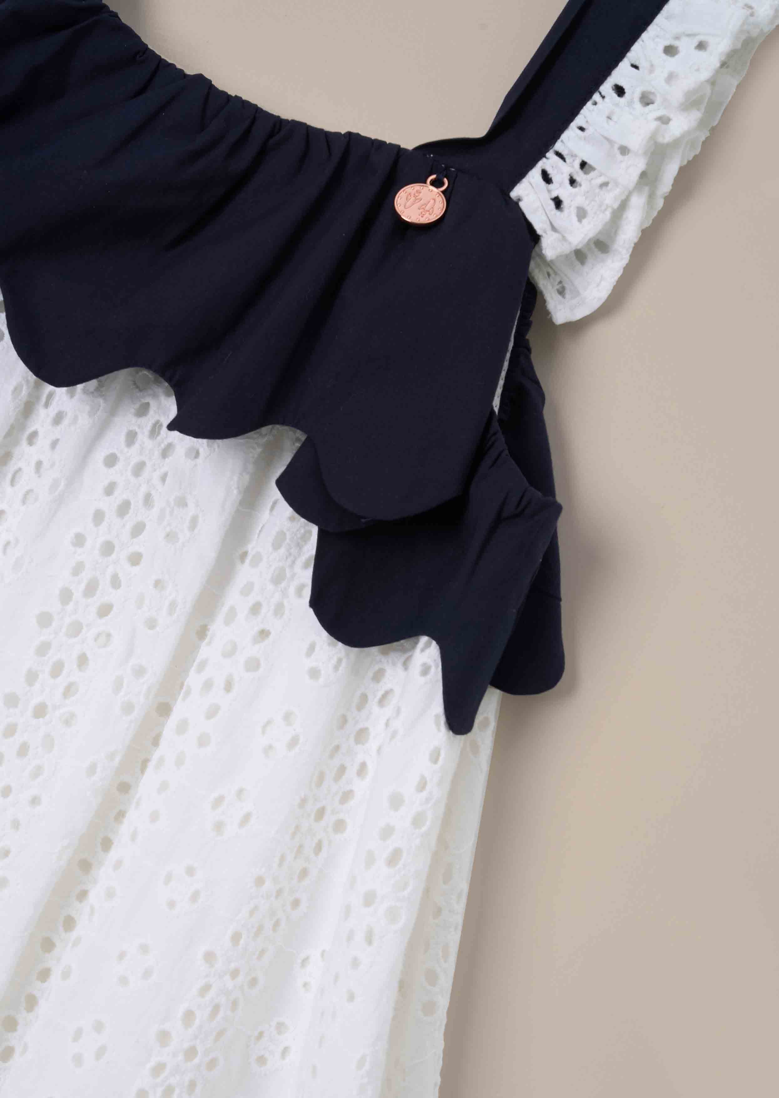 online White Broderie Panel Dress