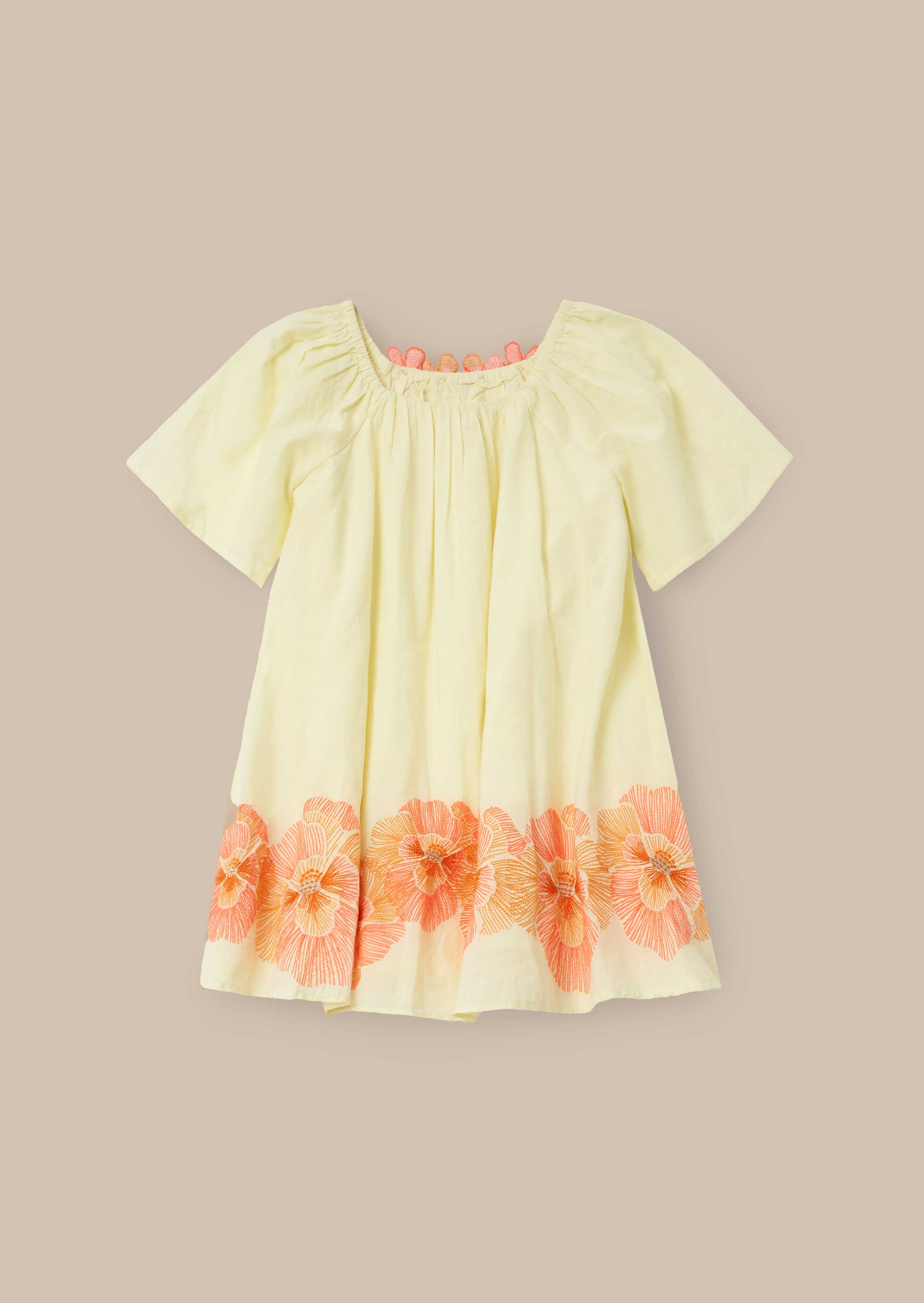Buy Yellow Embroidered Swing Dress