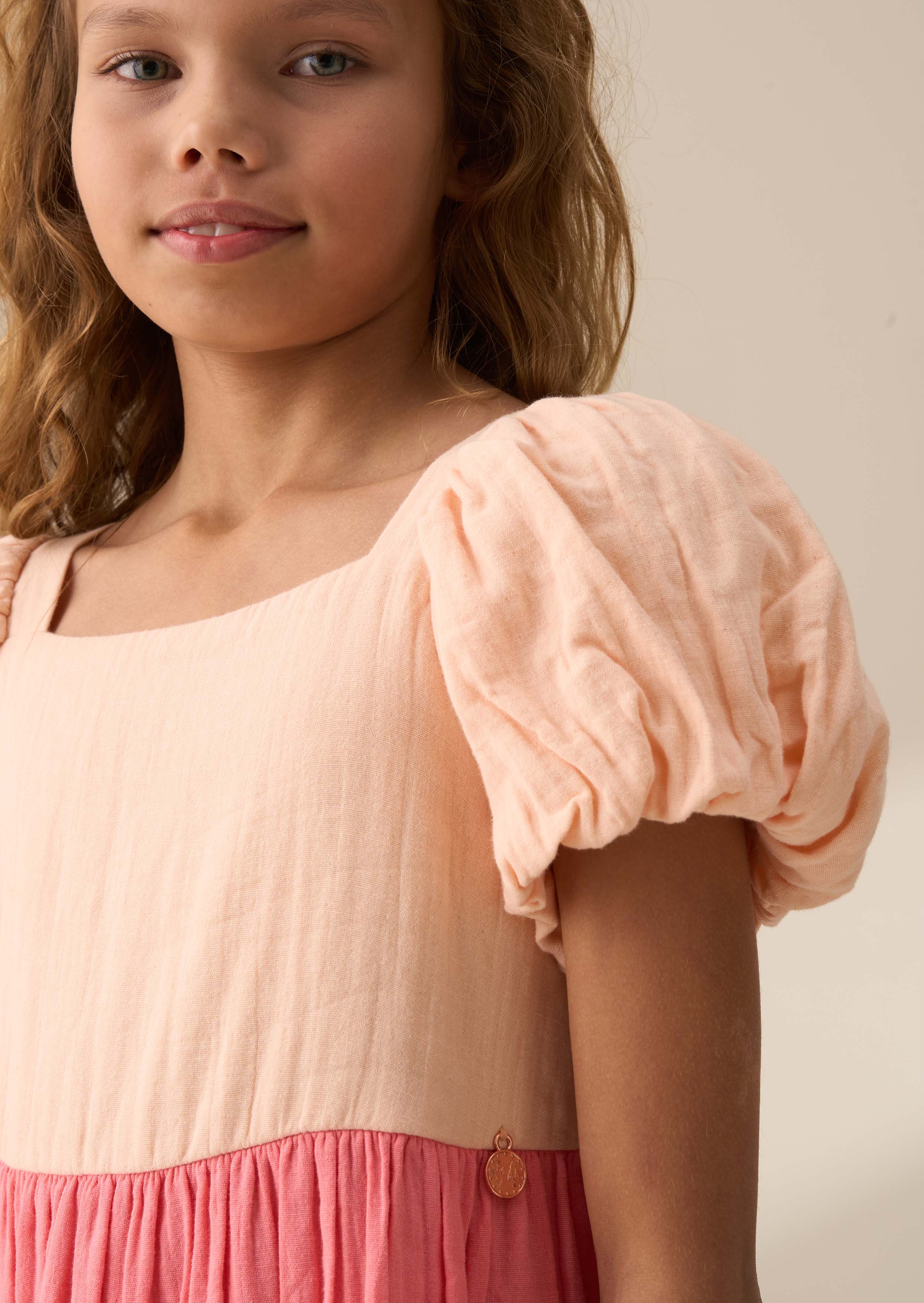 cotton Multi Tiered Colourblock Dress