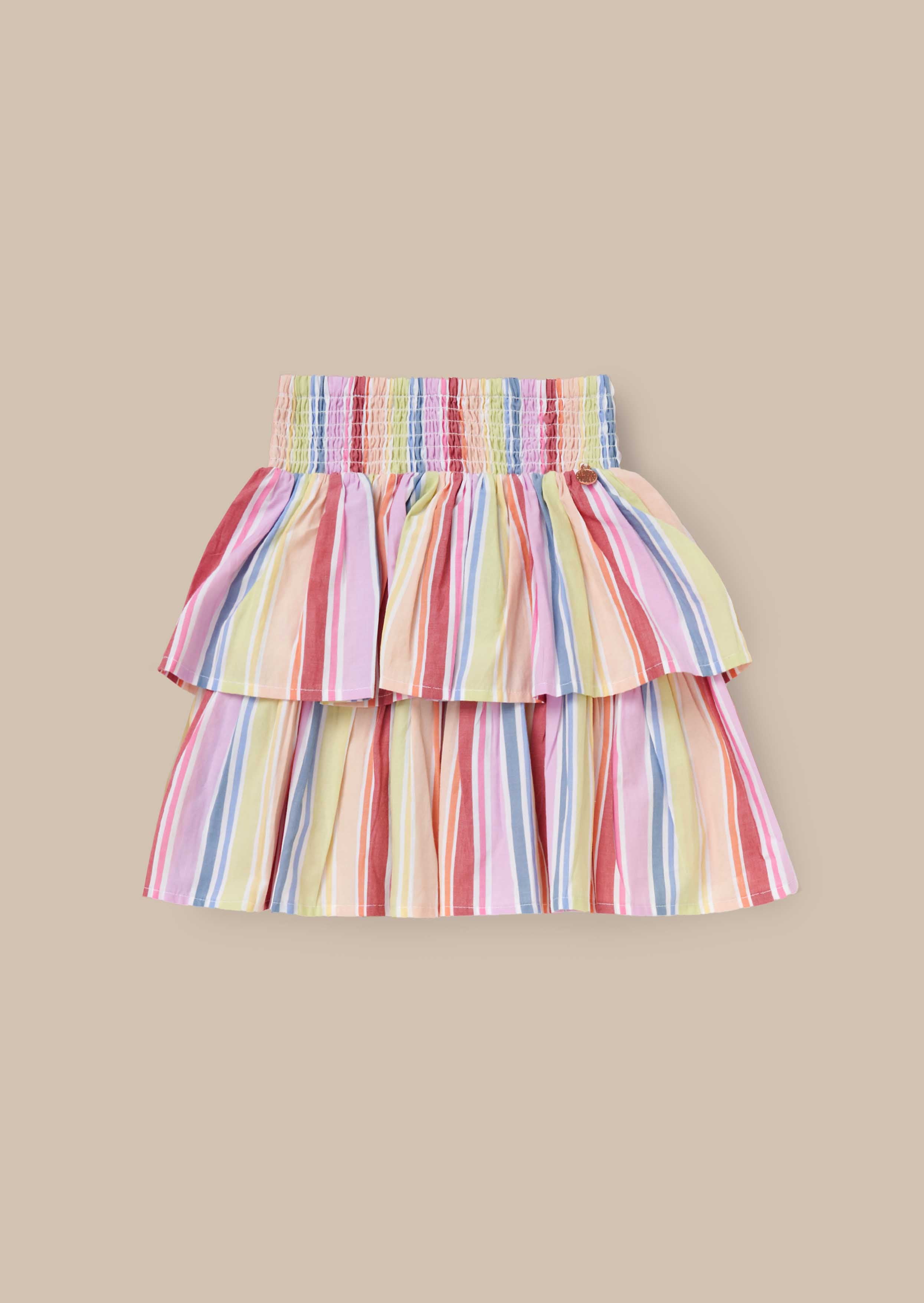 maxi girl multi stripe tiered skirt