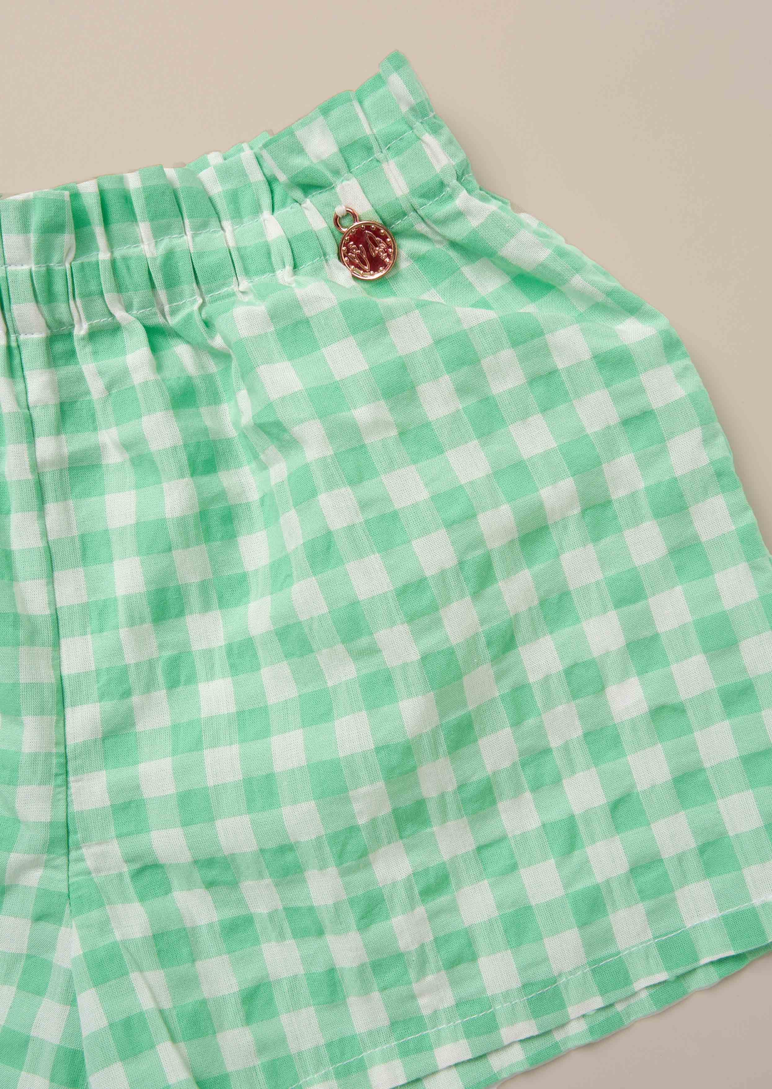 Online Green Gingham Short