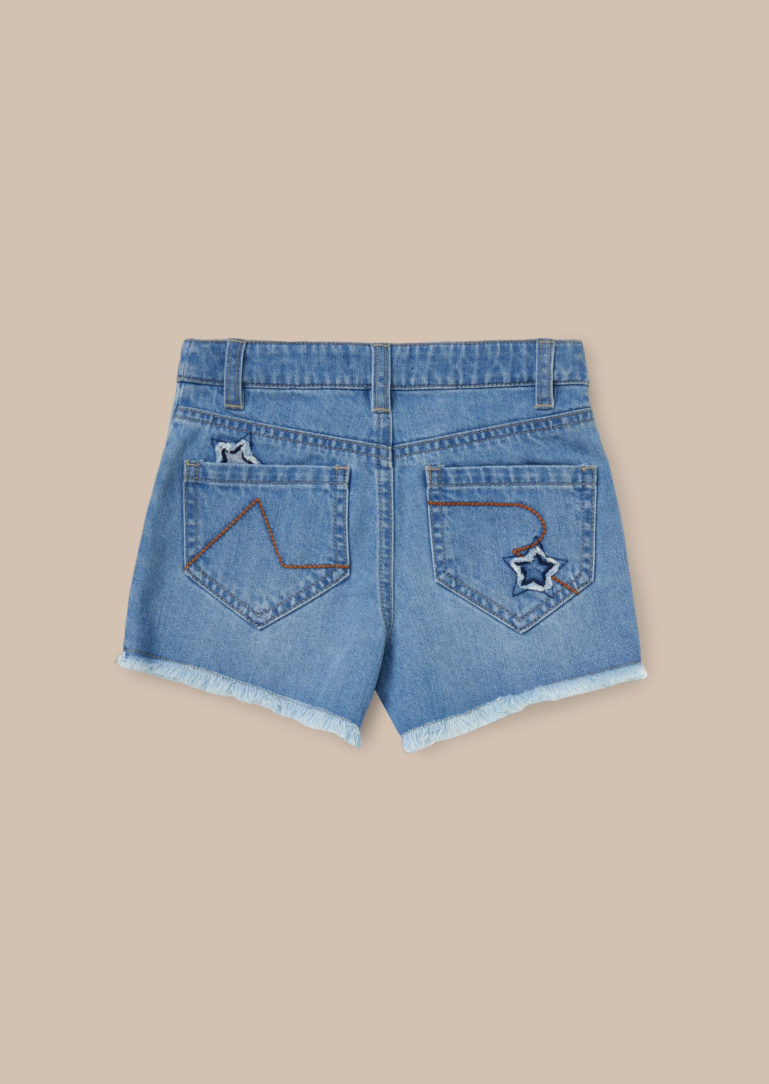 Nina Blue Star Applique Denim Short