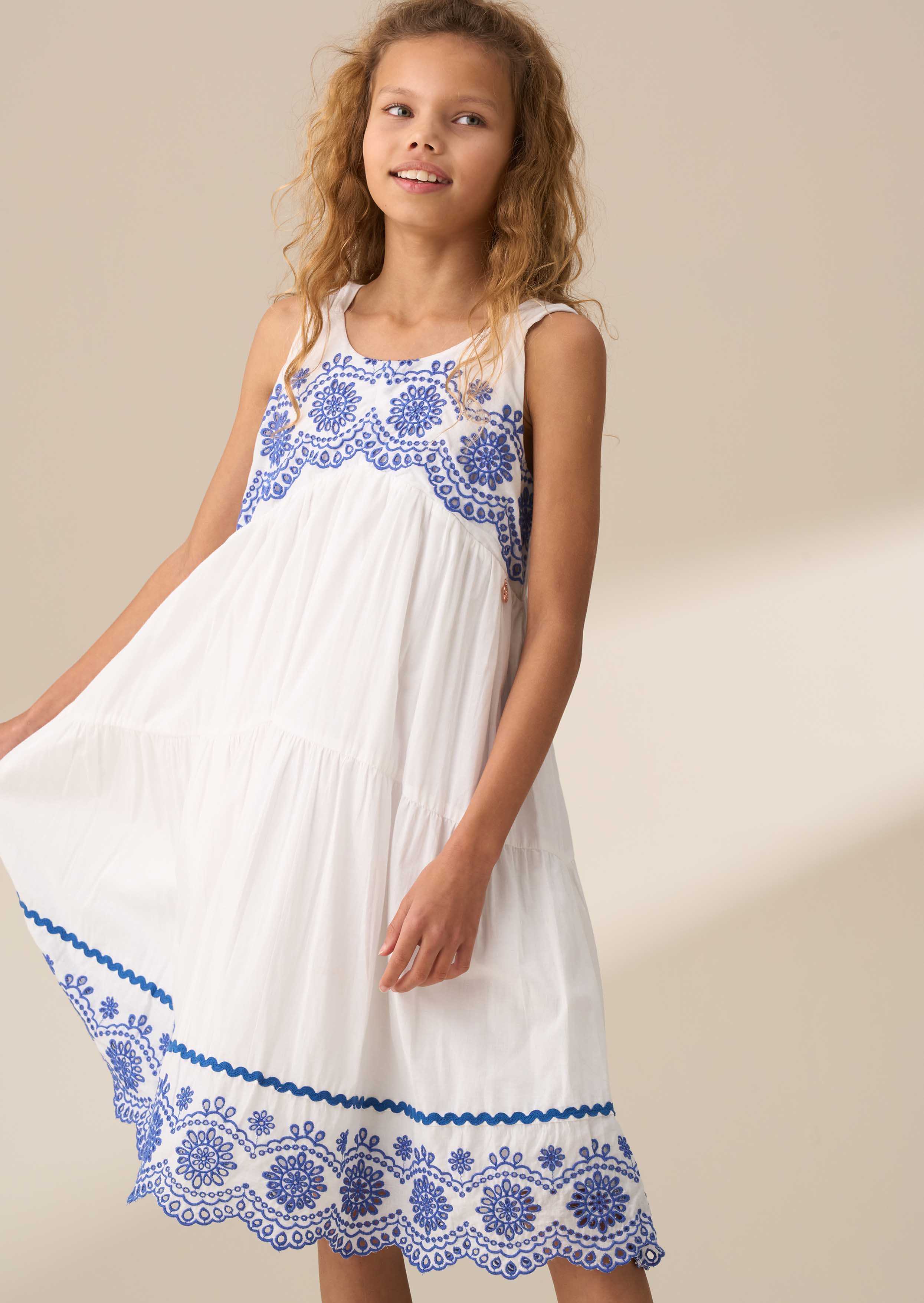mini girl white embroidered dress