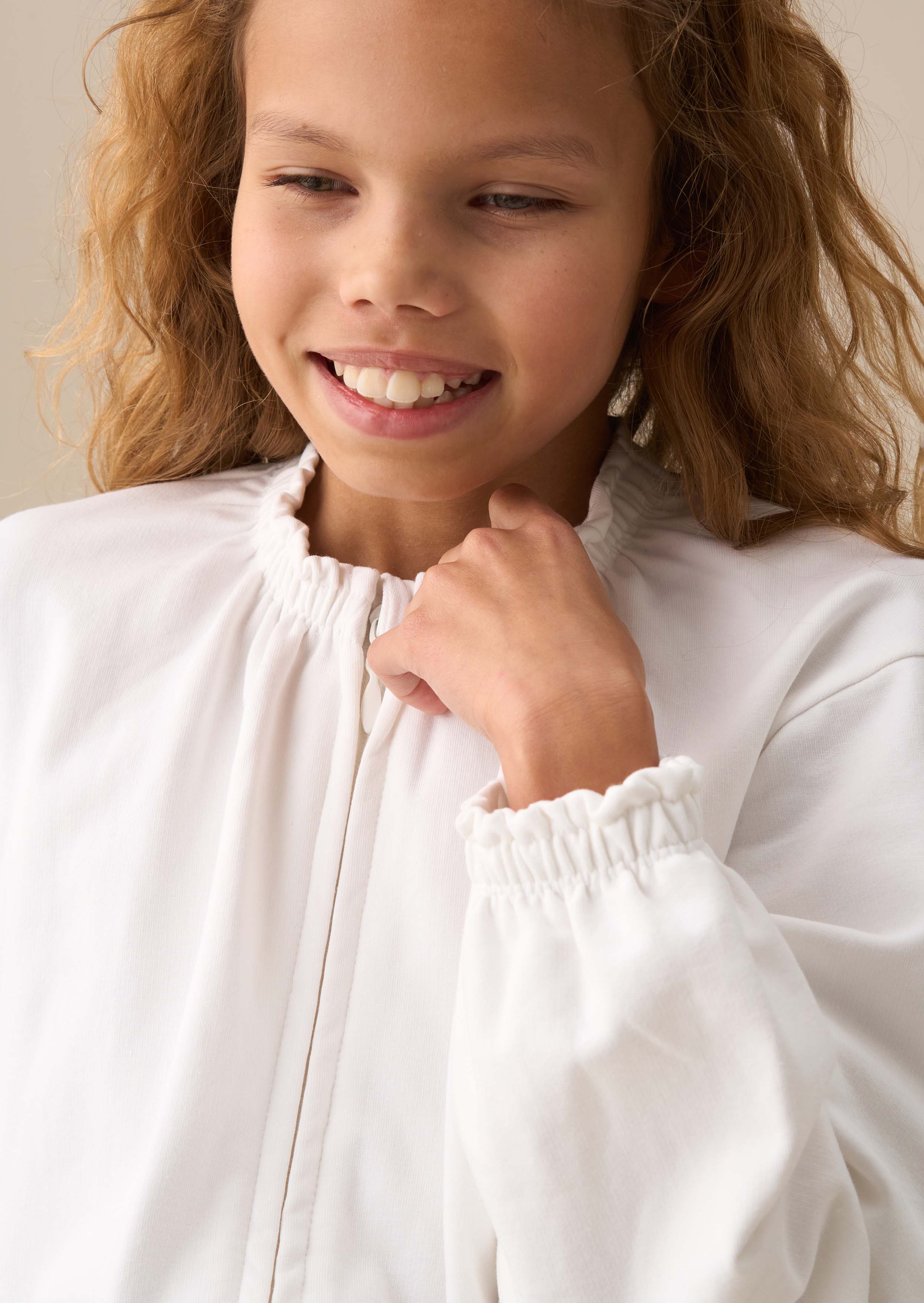 White Hoodie Girls Oversized