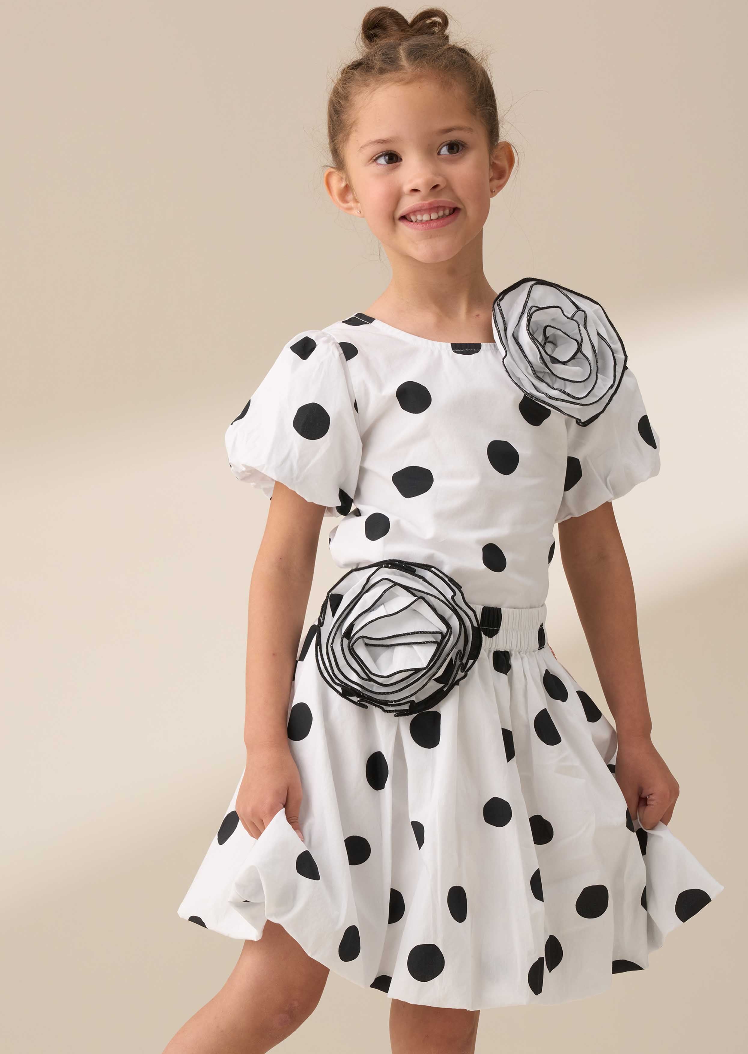 Blouse Girls White Spotty Top