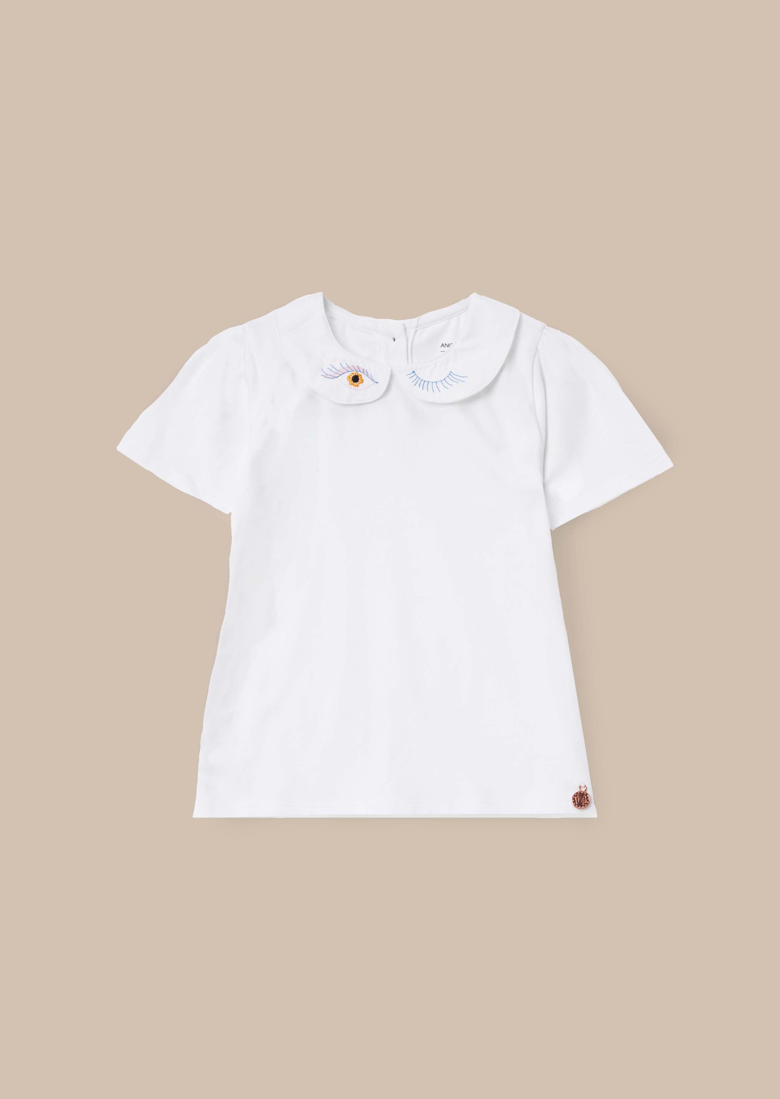 Buy Girl White Peter Pan Collar Tee