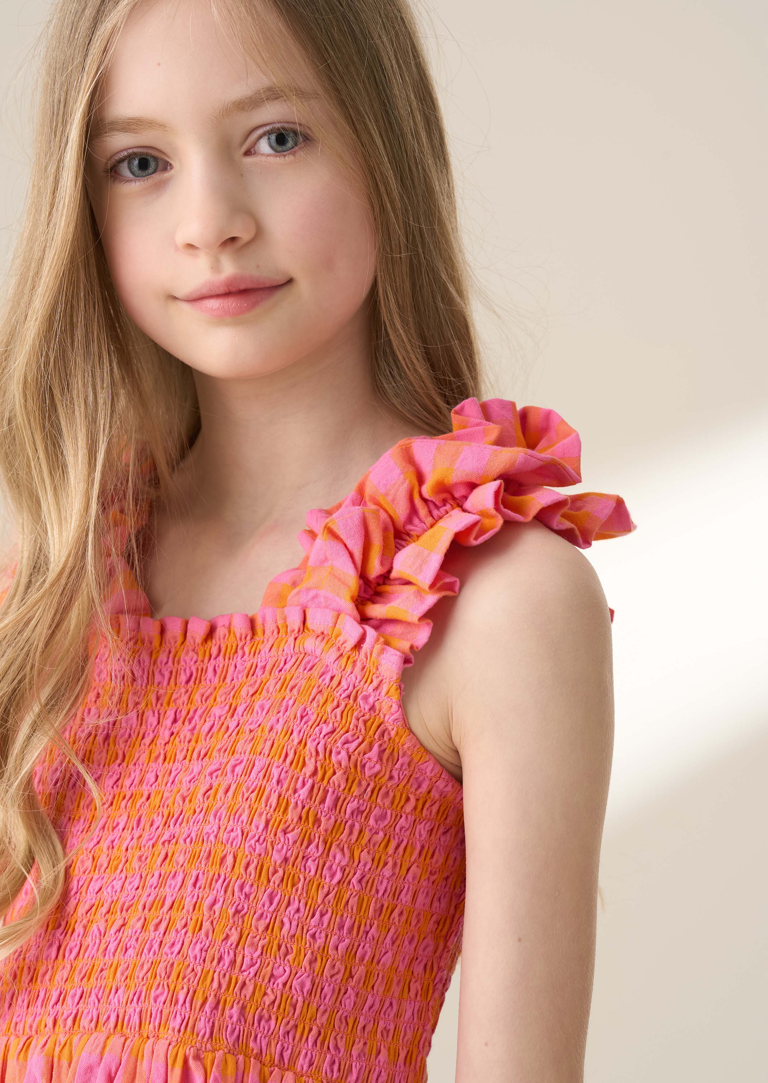 Cotton Orange Color Maxi Dress