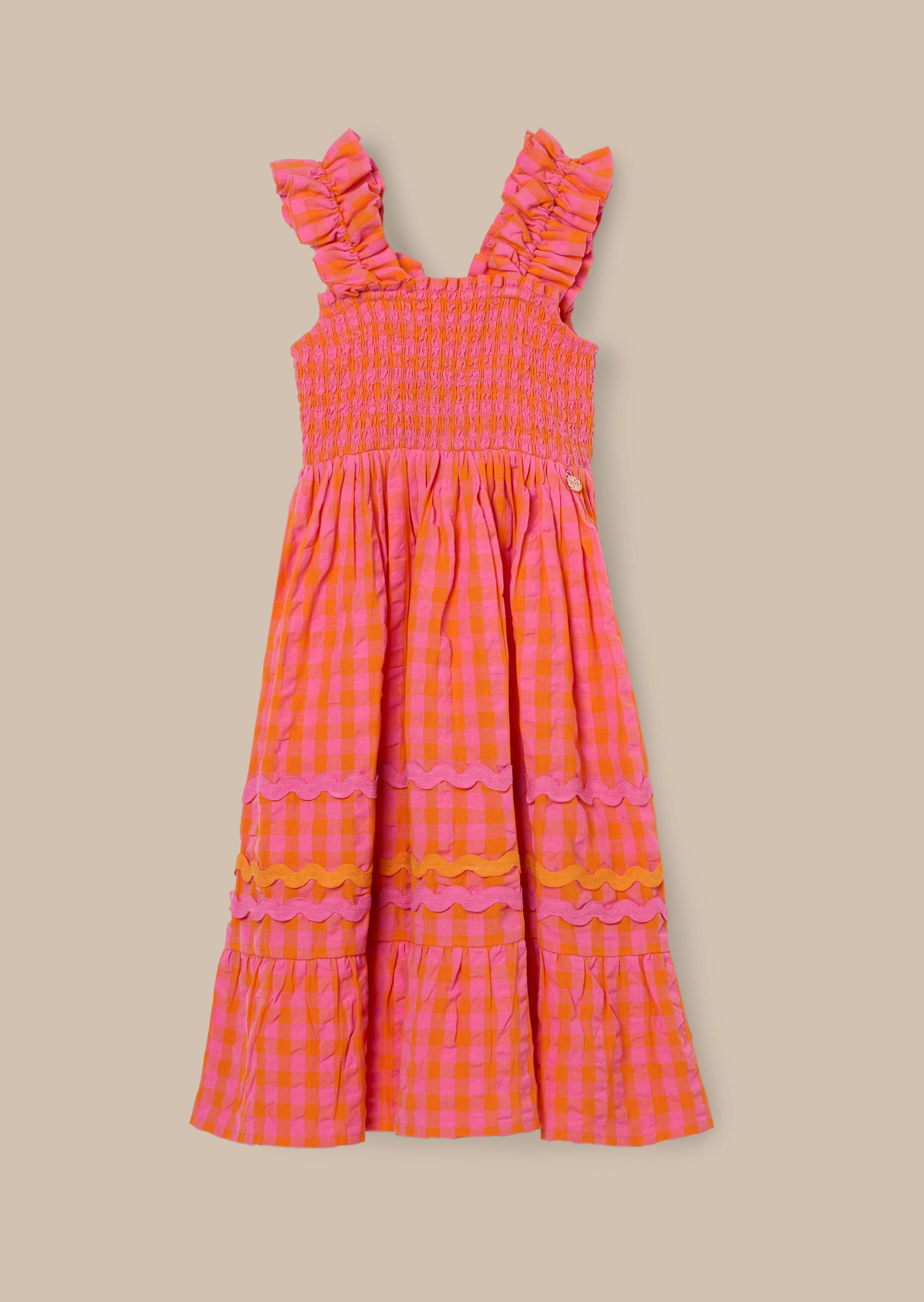 Online Orange Ric Rac Midi Dress Orange