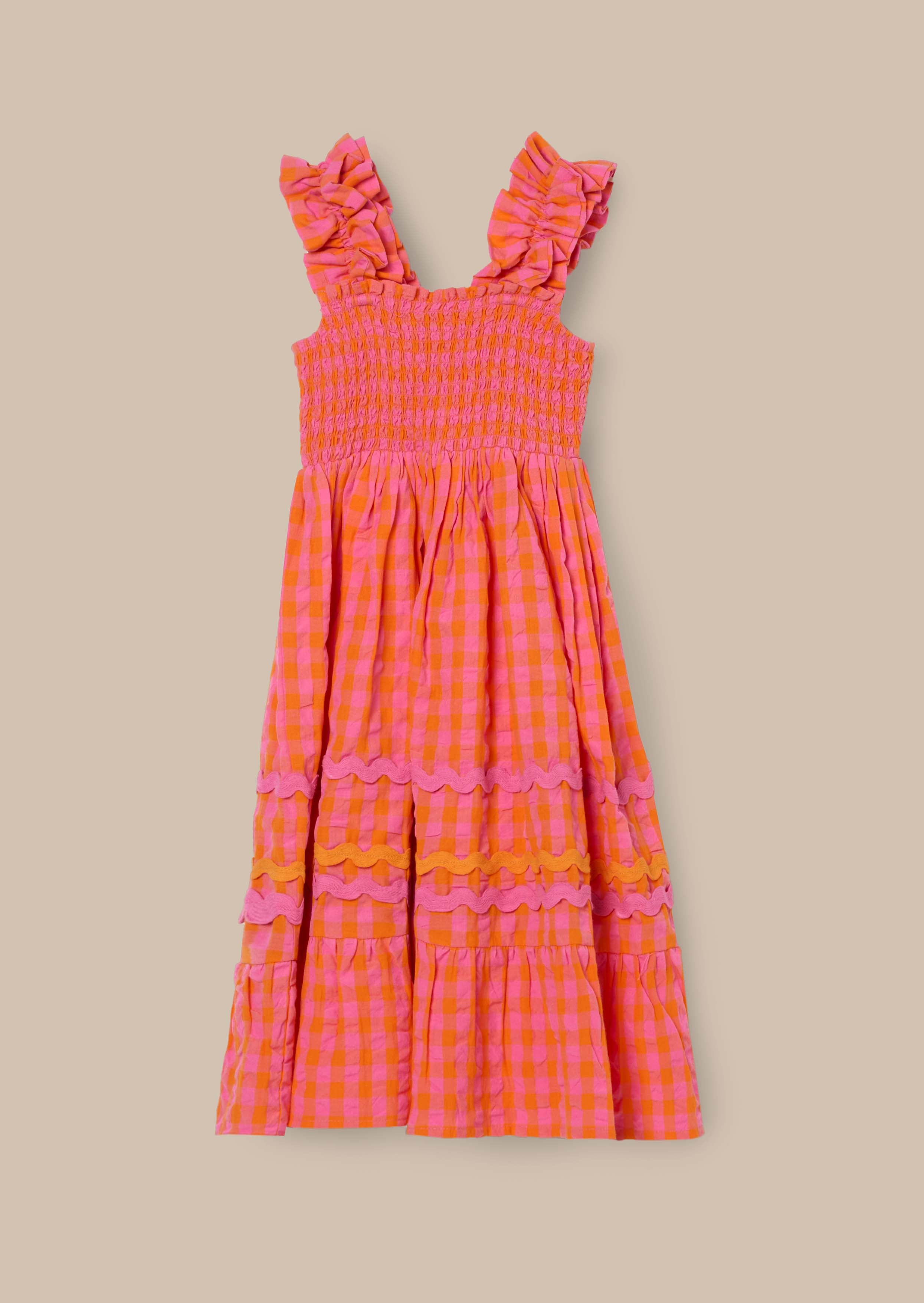 Buy Orange Ric Rac Midi Dress Orange