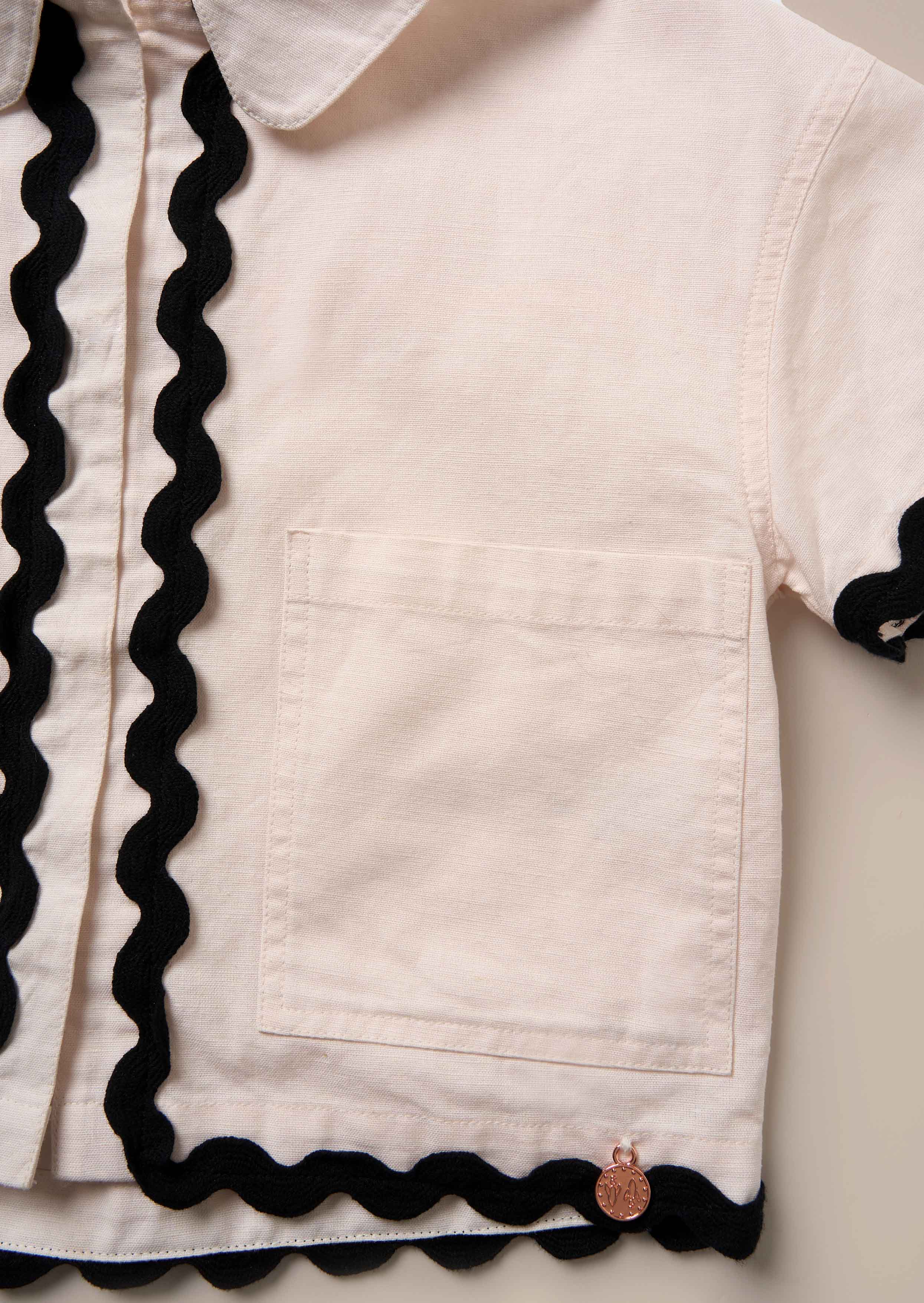 Girls Shirt & Short Set Ivory