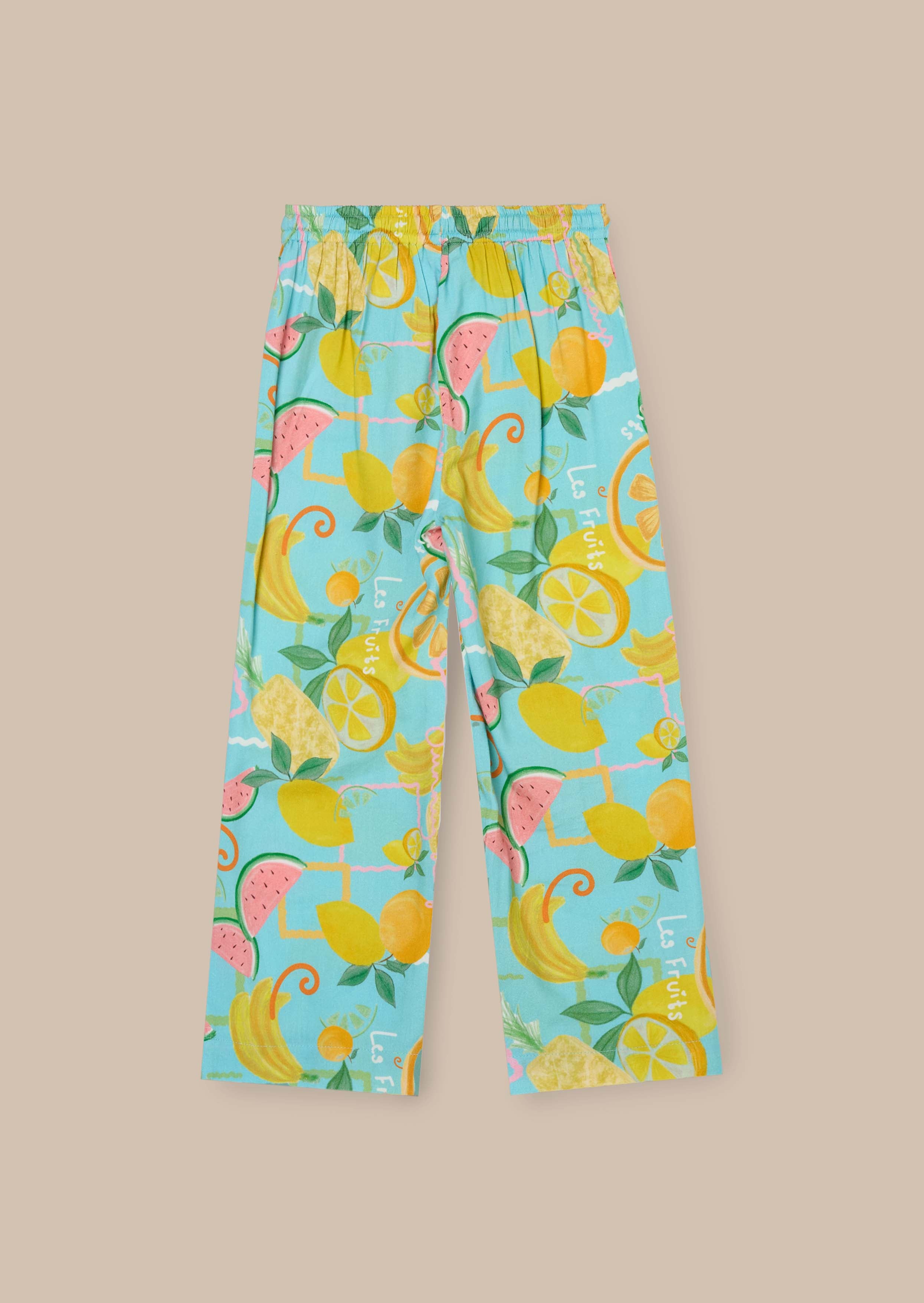 Buy Girl Lyla Blue Fruit Print Trousers