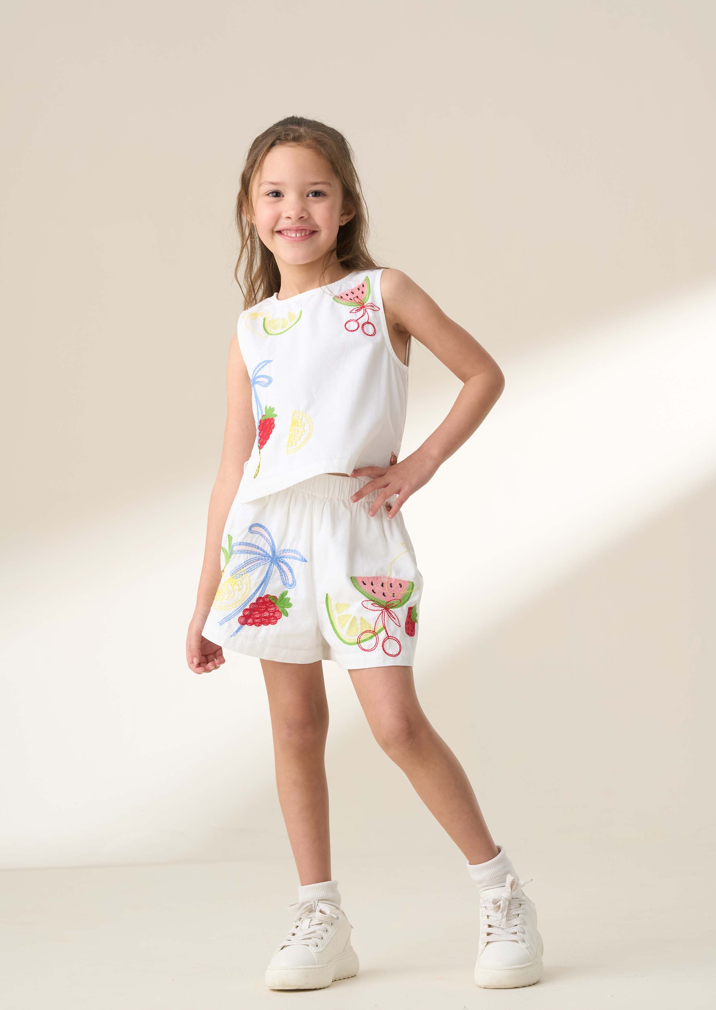 White Embroidered Top For Girl