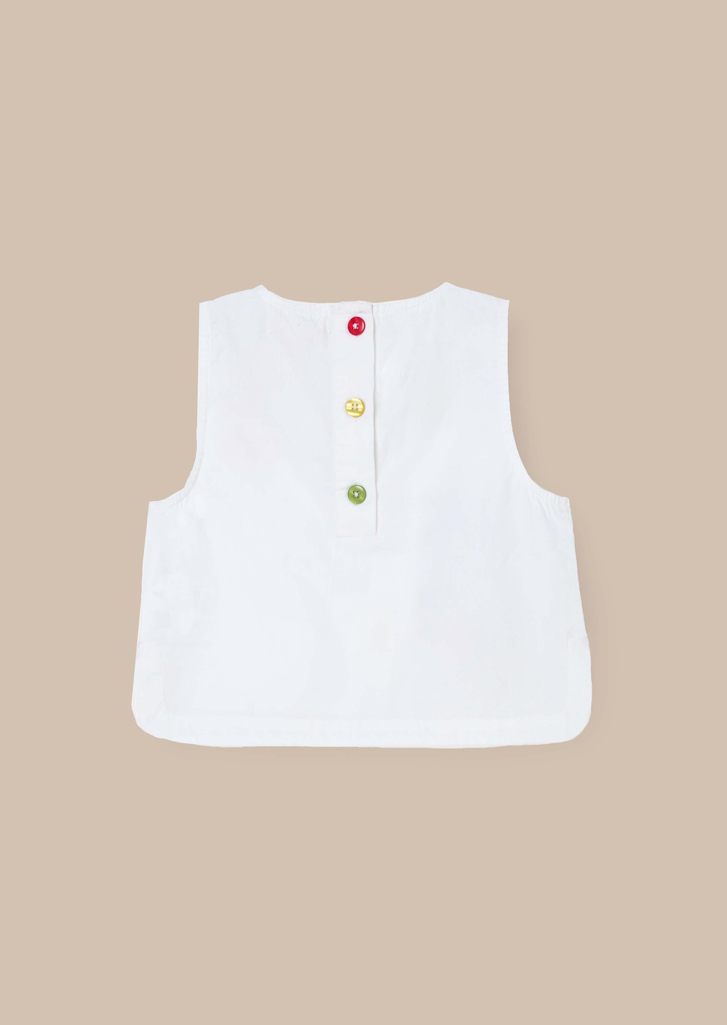 Buy White Embroidered Shell Top