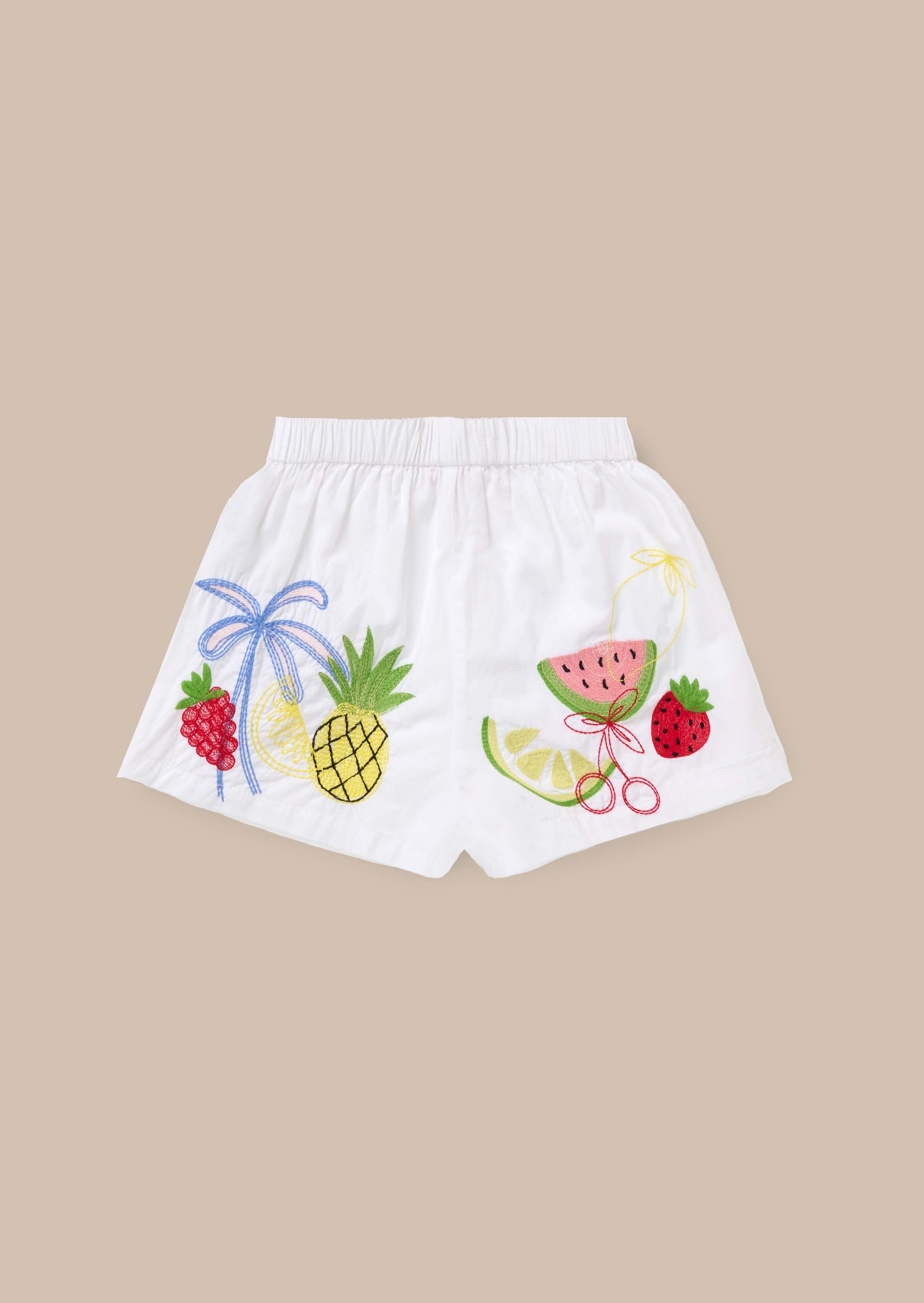 Online White Embroidered Short
