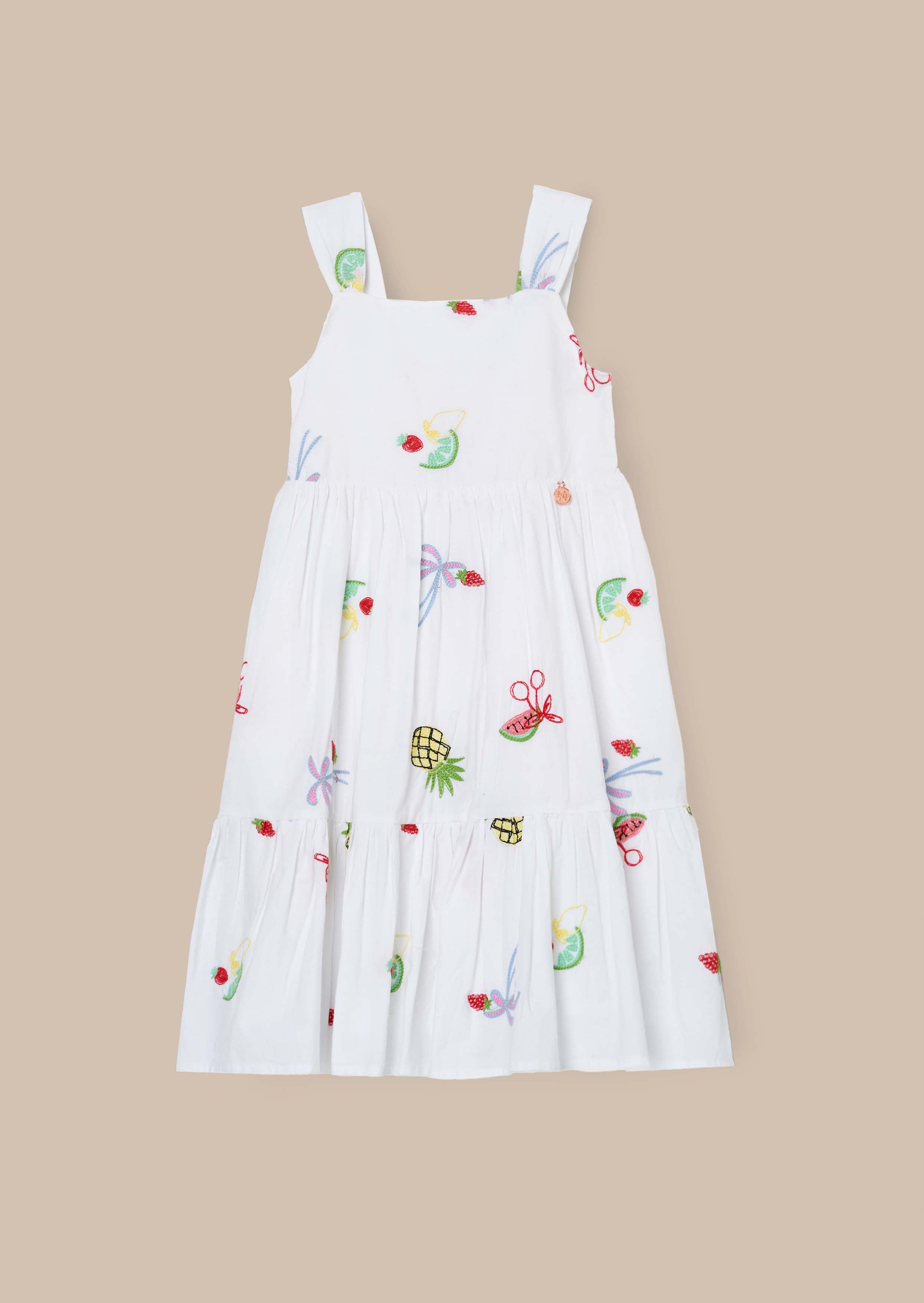 Fruit Print Dress For Baby Girl