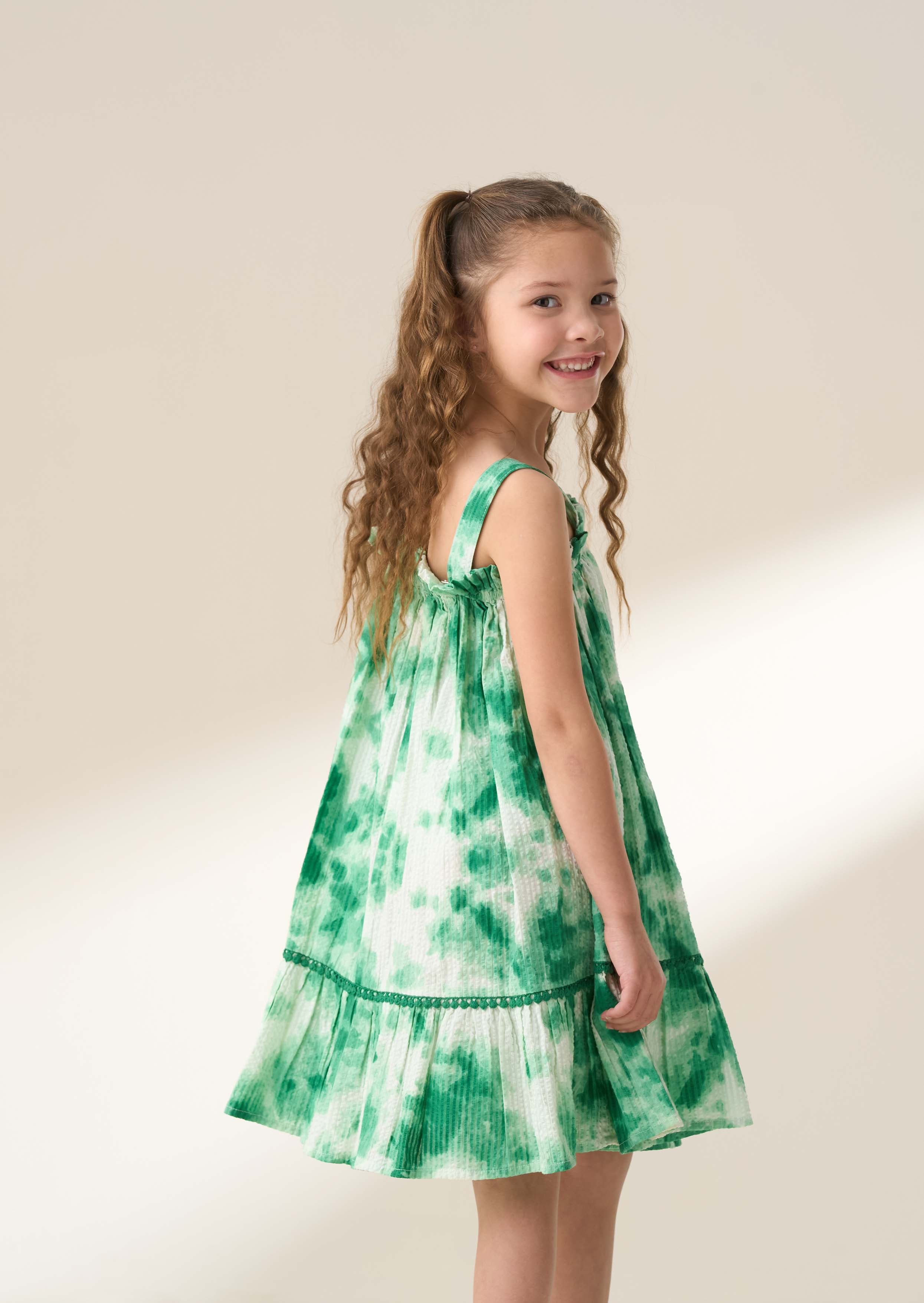 Green Tie Dye Sun Dress