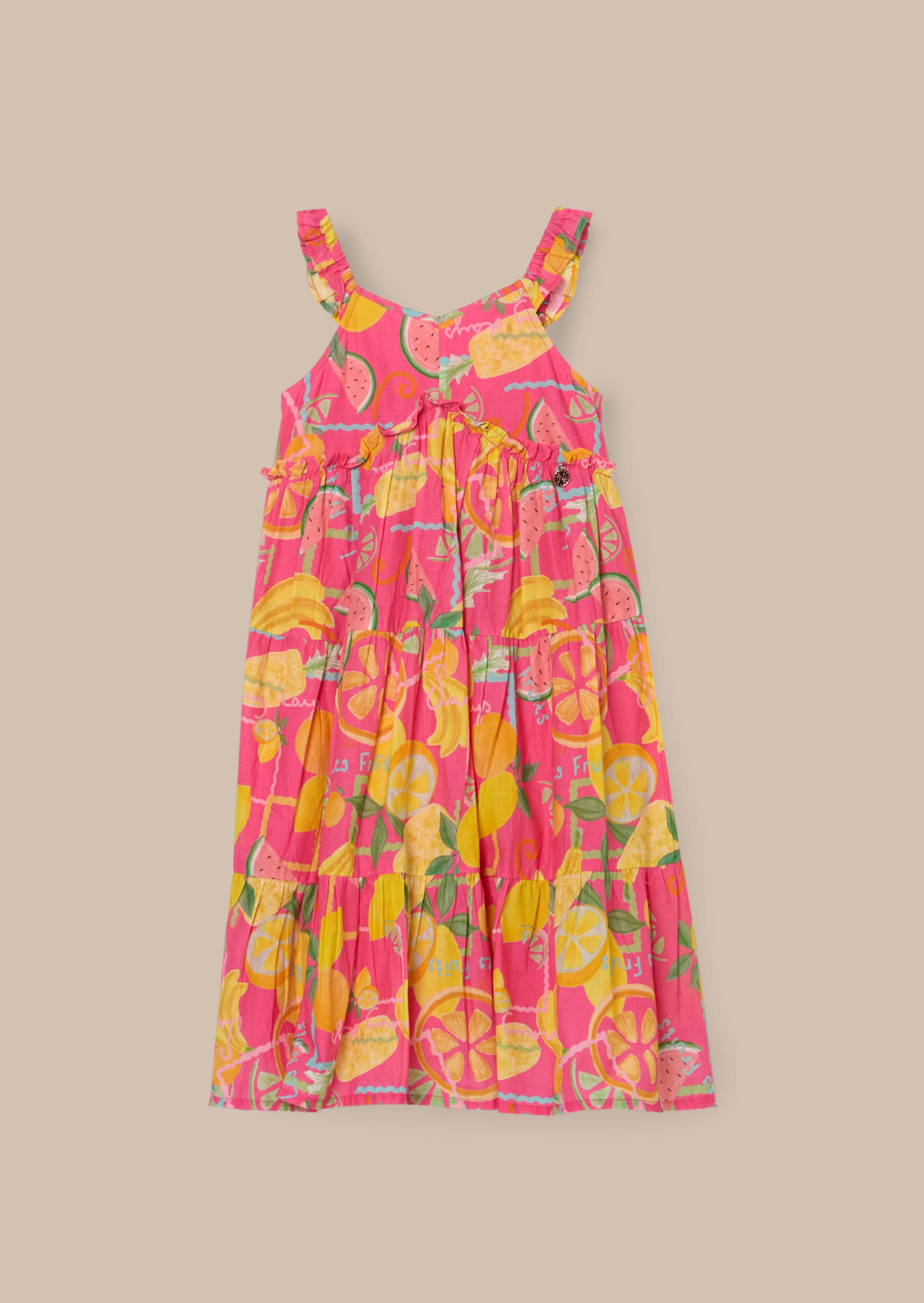 Fruit Print Dress For Baby Girl