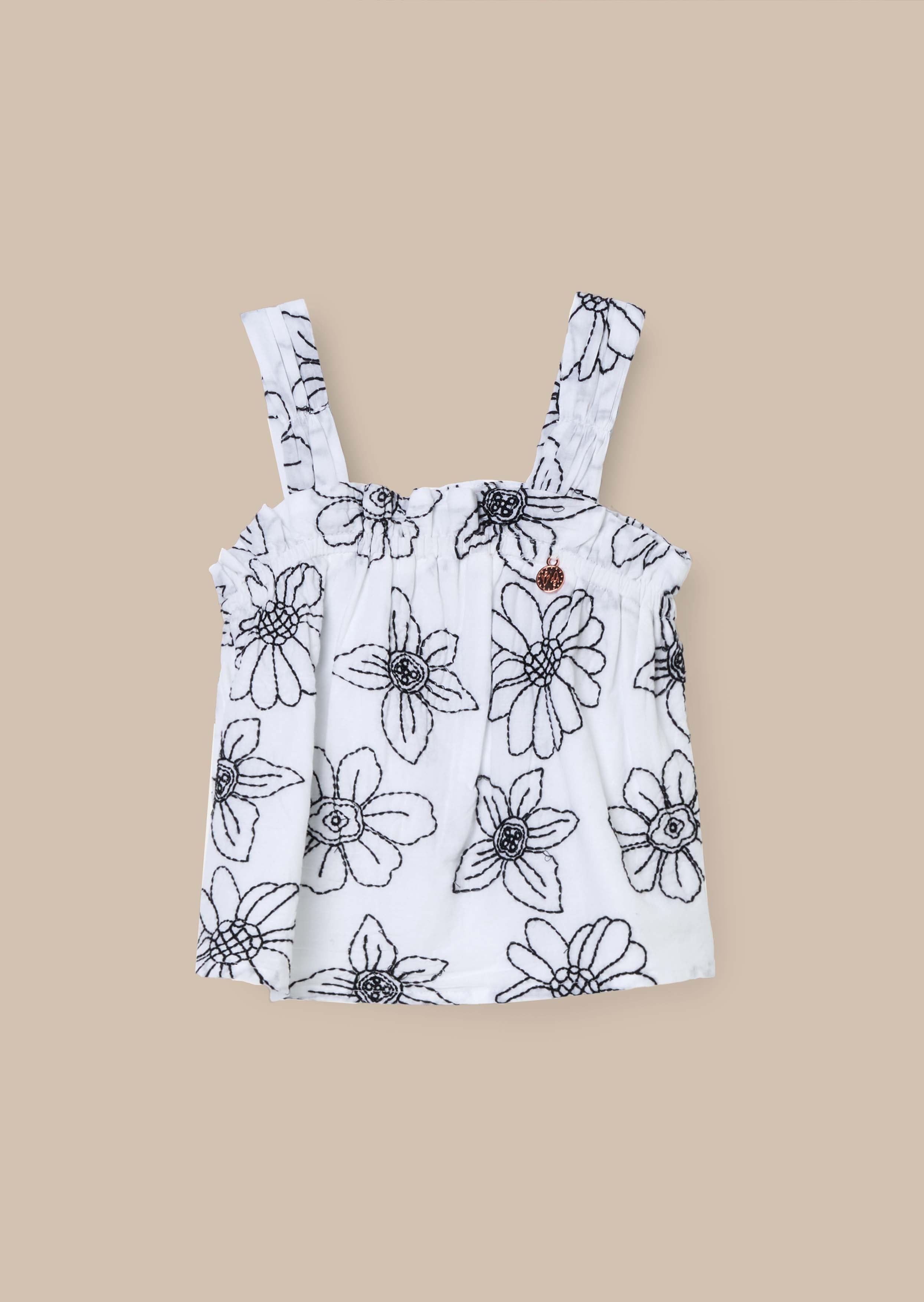White Embroidered Top