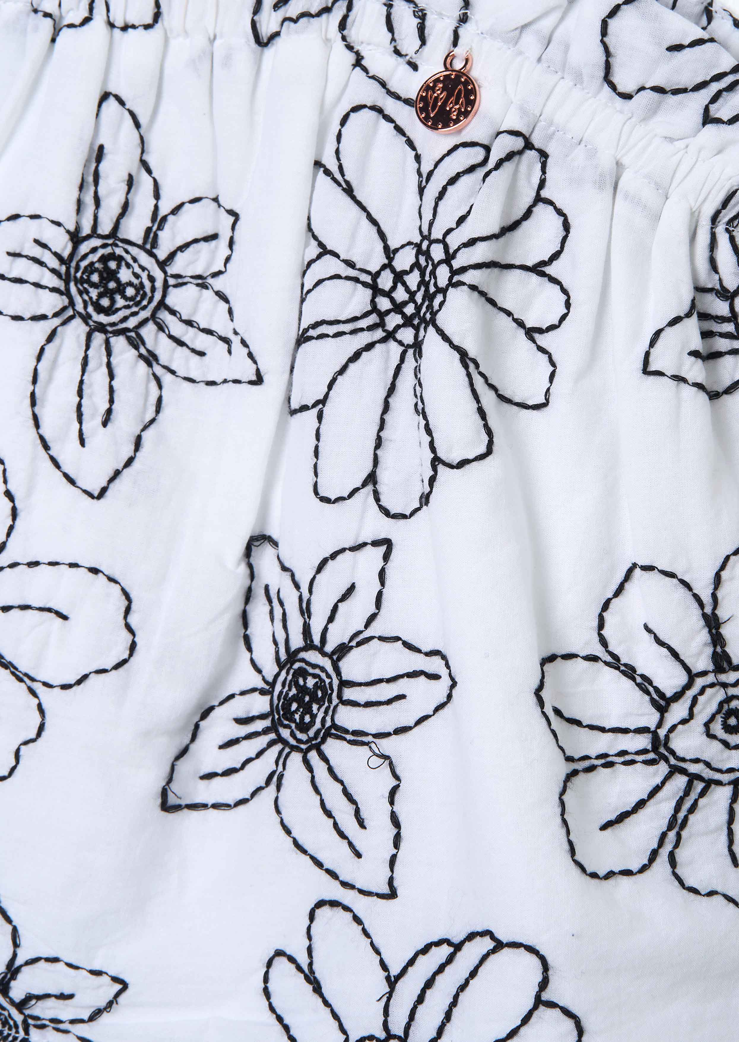 Online White Embroidered Woven Top