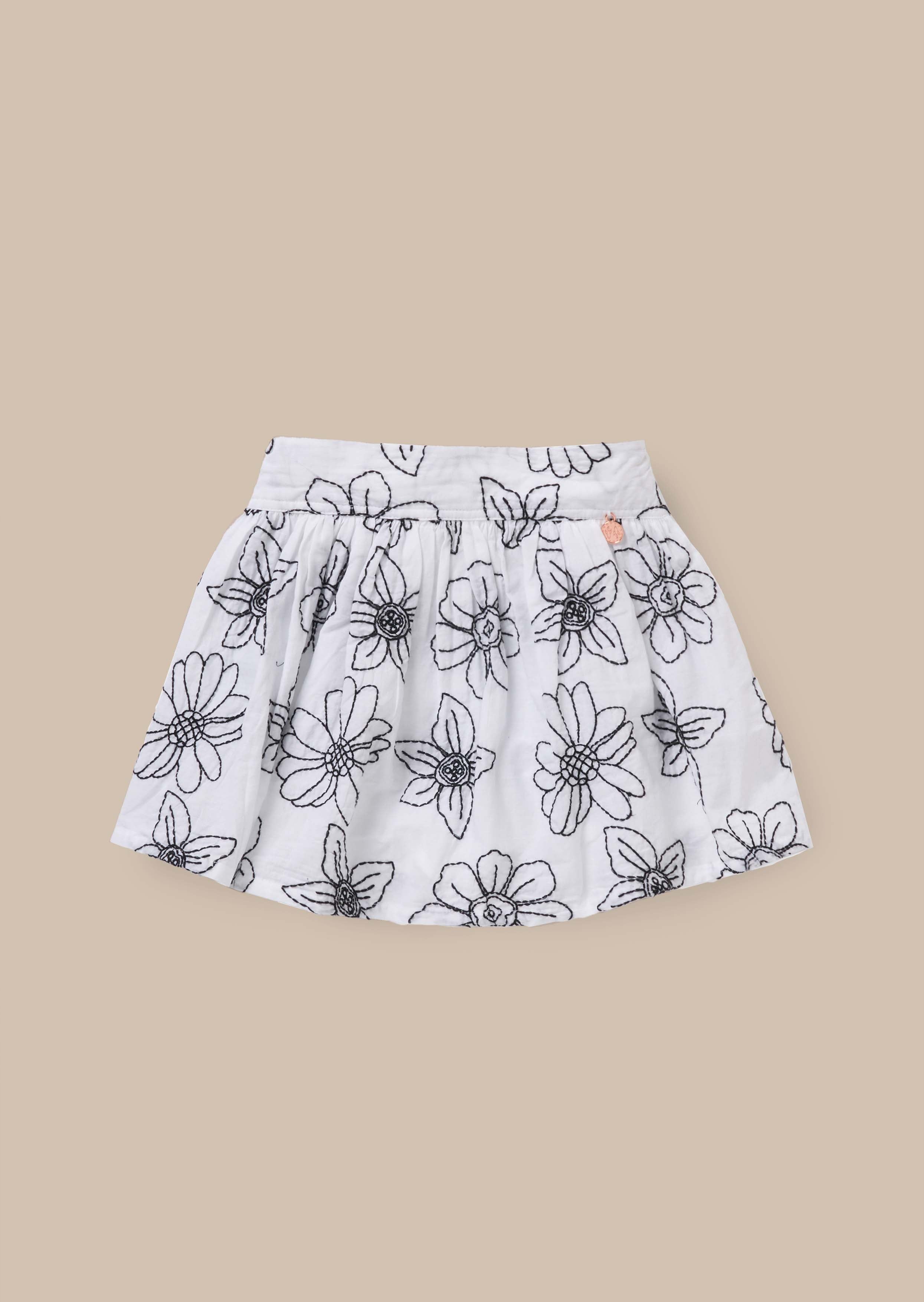White Embroidered Skirt