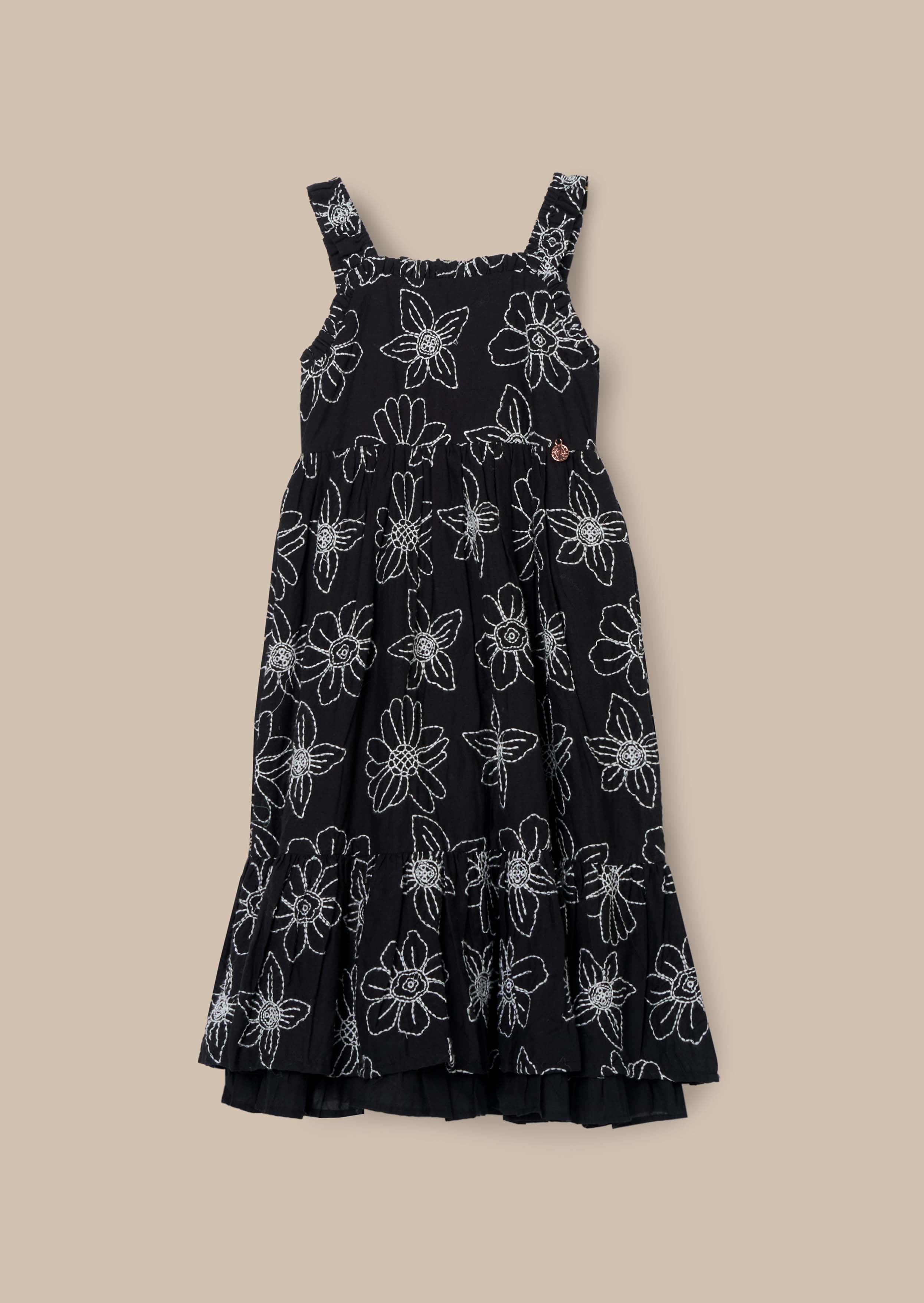 Embroidered Dress Black