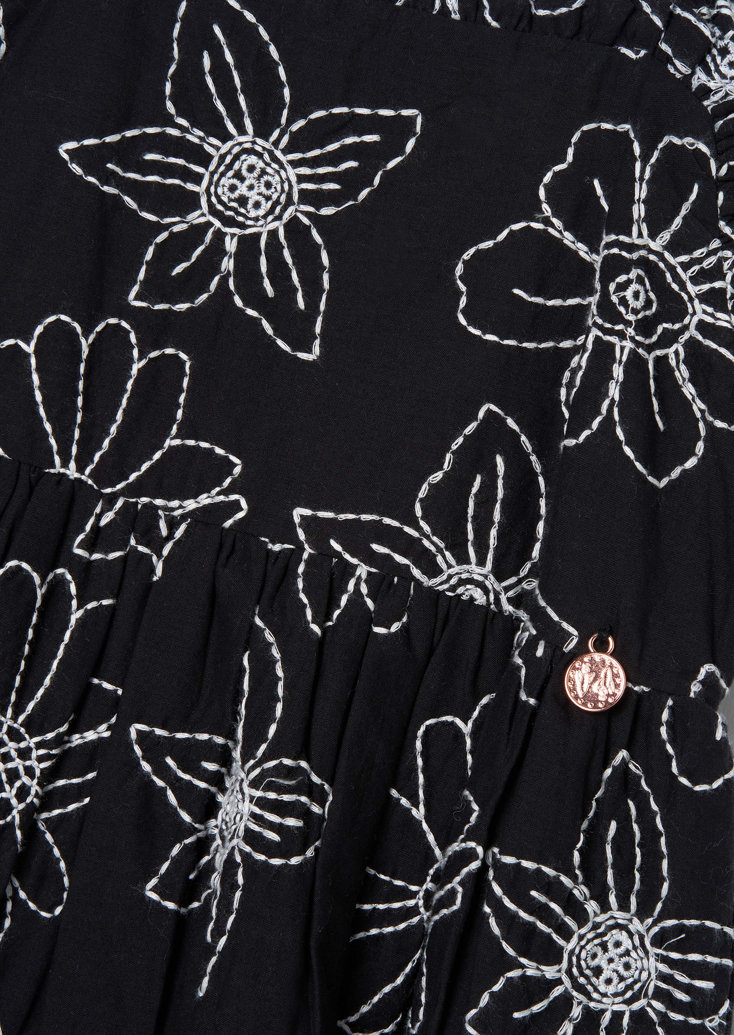 Online Black Embroidered Woven Dress