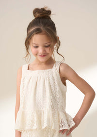 Kinsley Cream Jersey Crochet Top