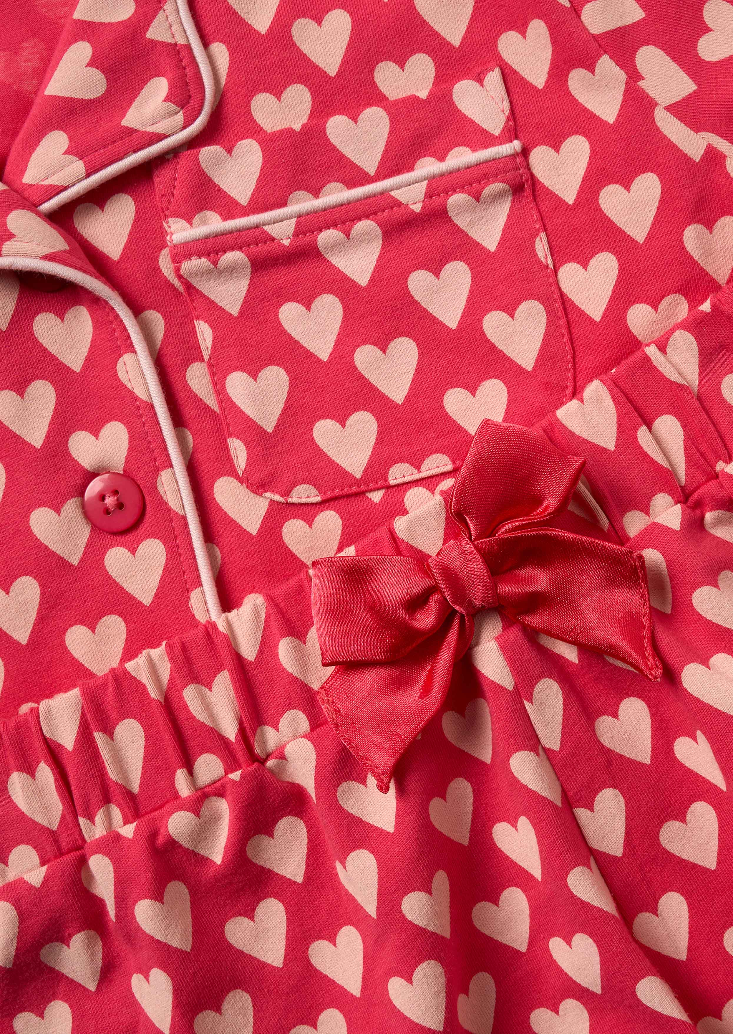 Stella Pink Heart Print Pj Set