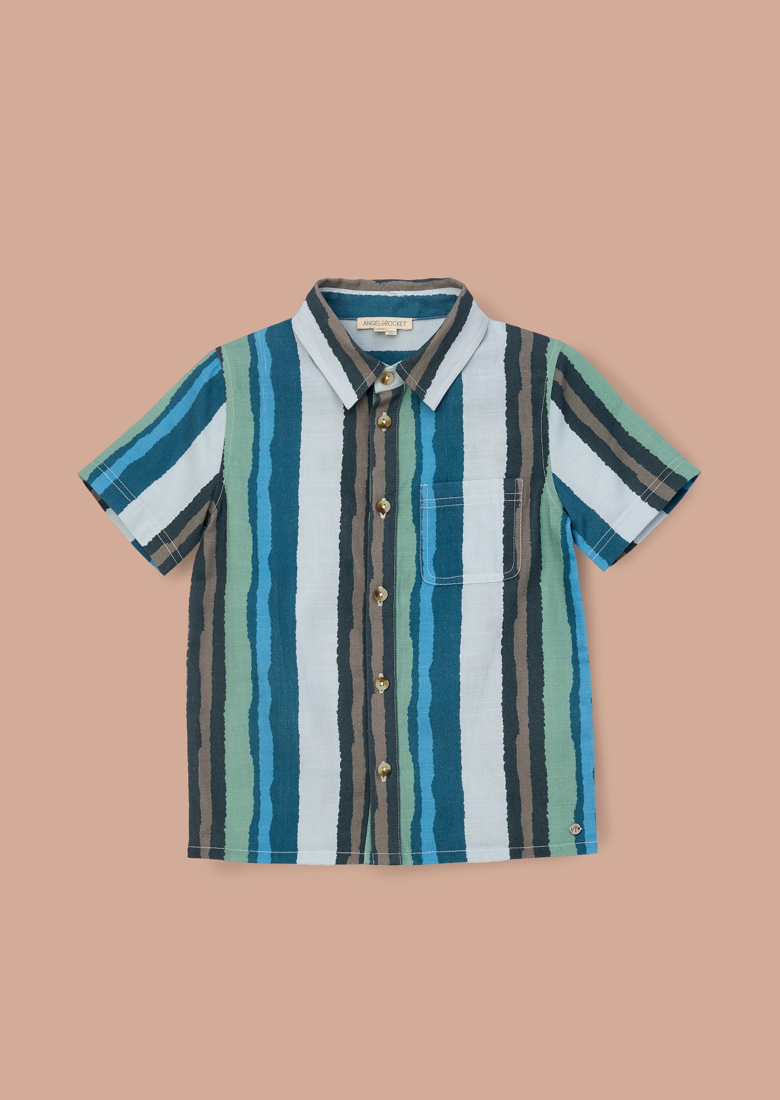 Painted Striped Half Sleeve Shirt