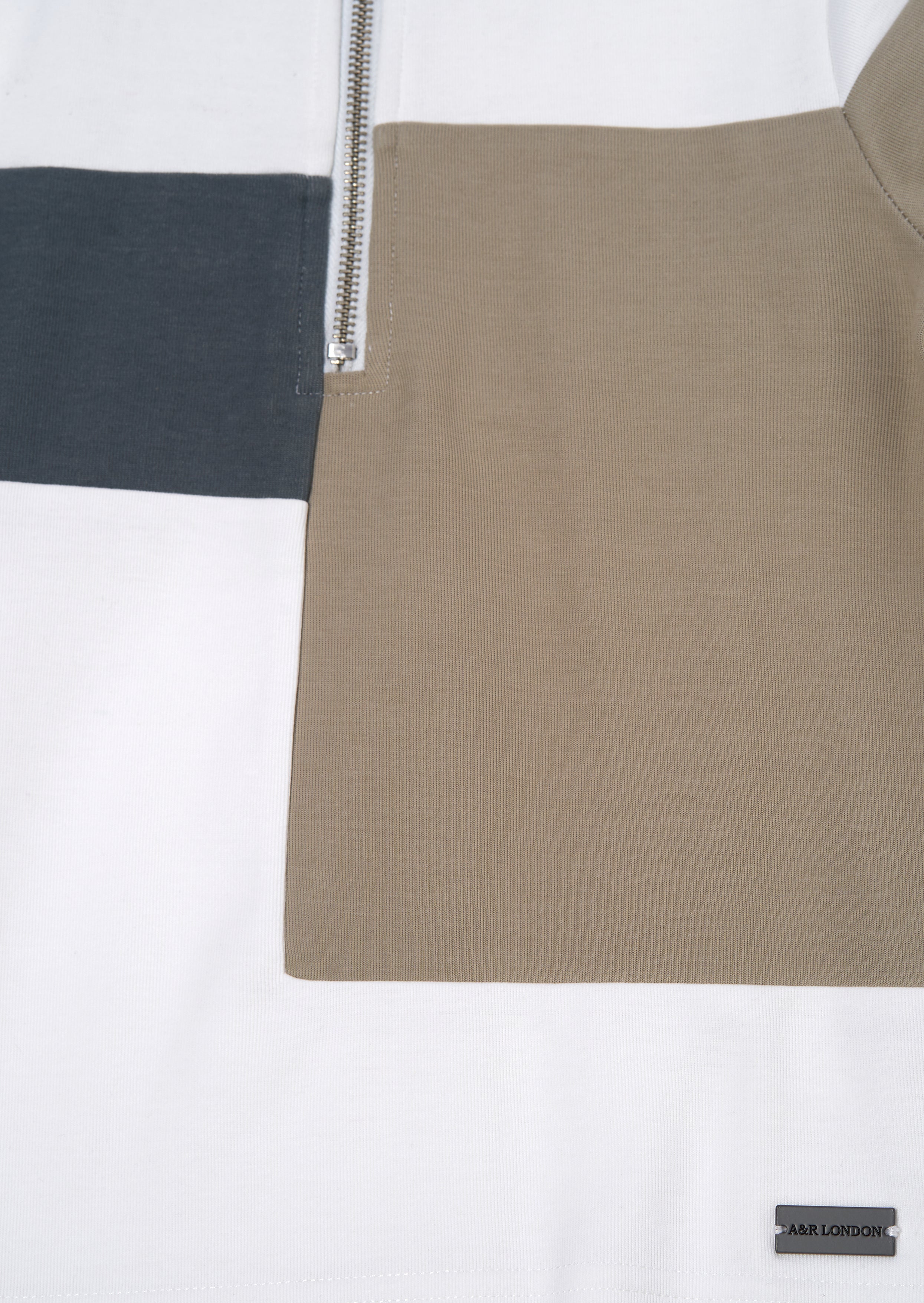 Kane White Textured Block Polo