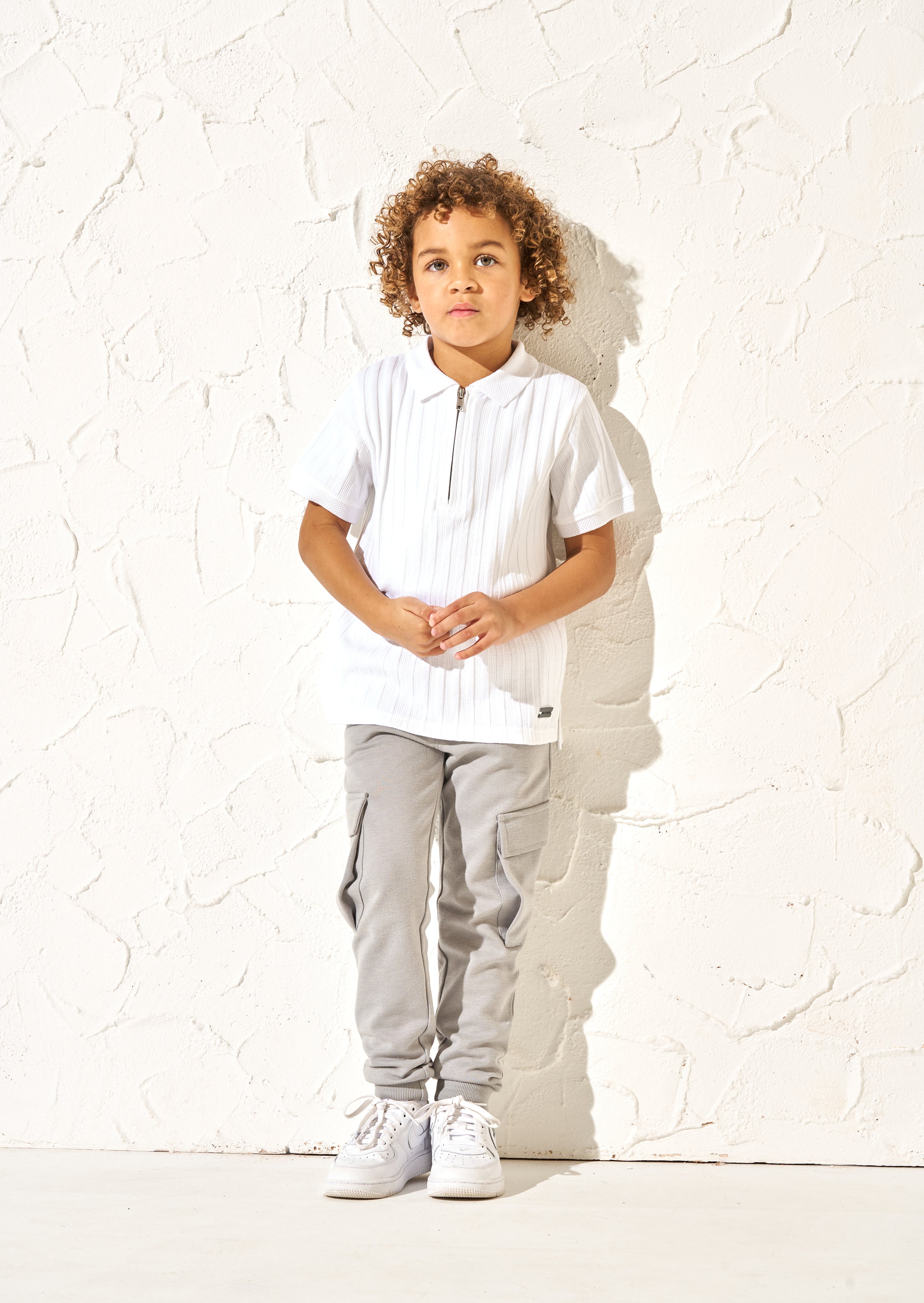 Hartley Textured Rib Quarter Zip Polo