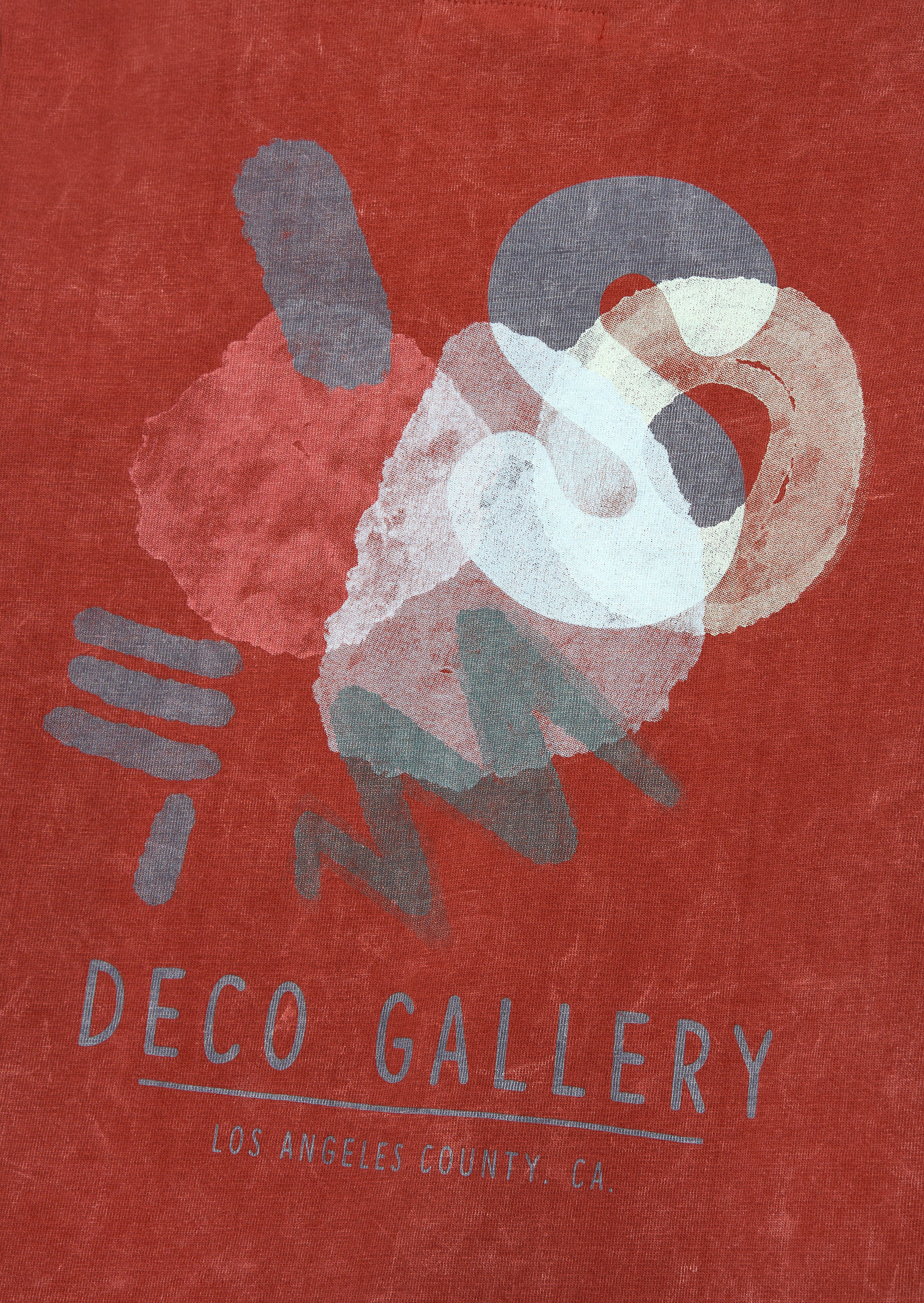 Evan Red Long Sleeve Washed Graphic Tee