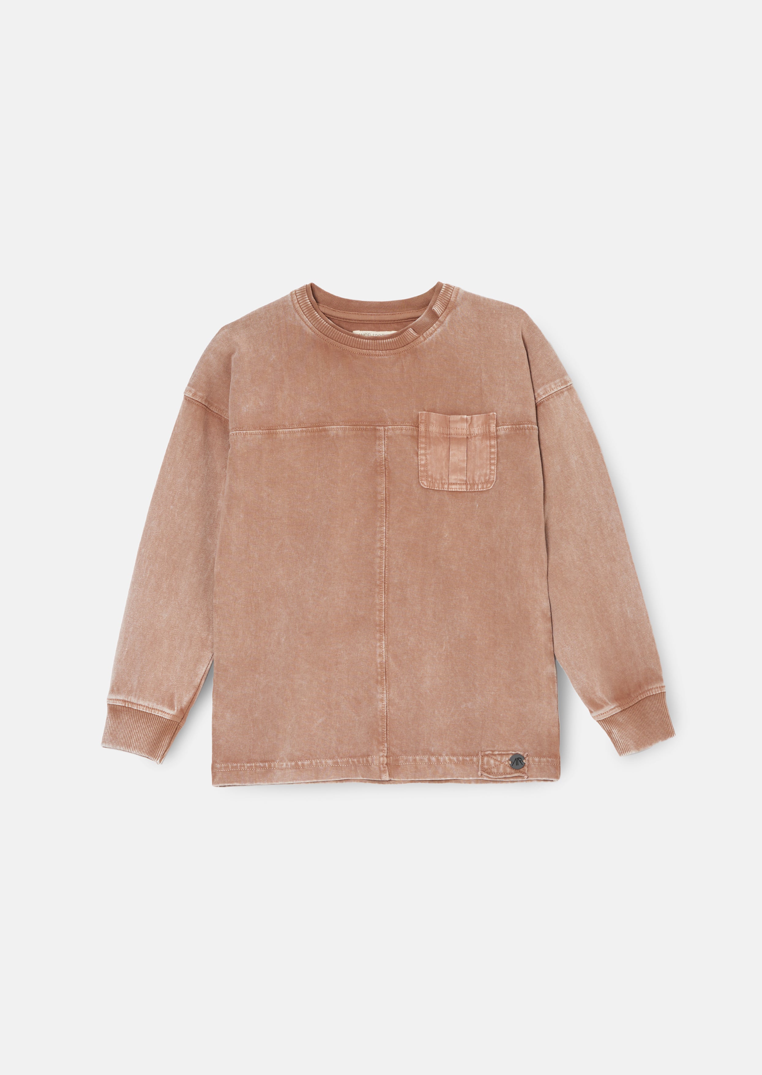 Evan Taupe Long Sleeve Washed Tee