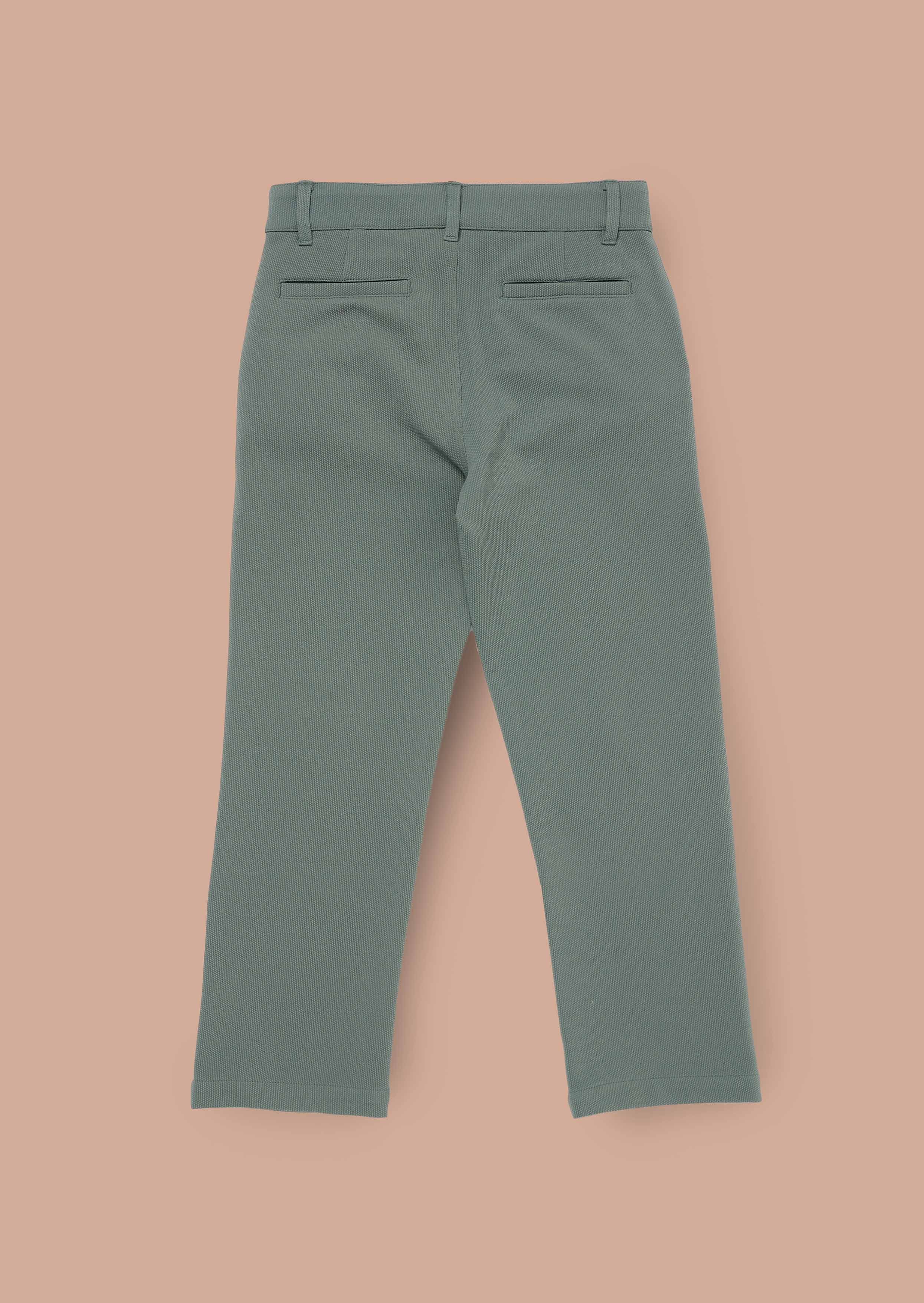 Boys Green Smart Textured Trouser Set