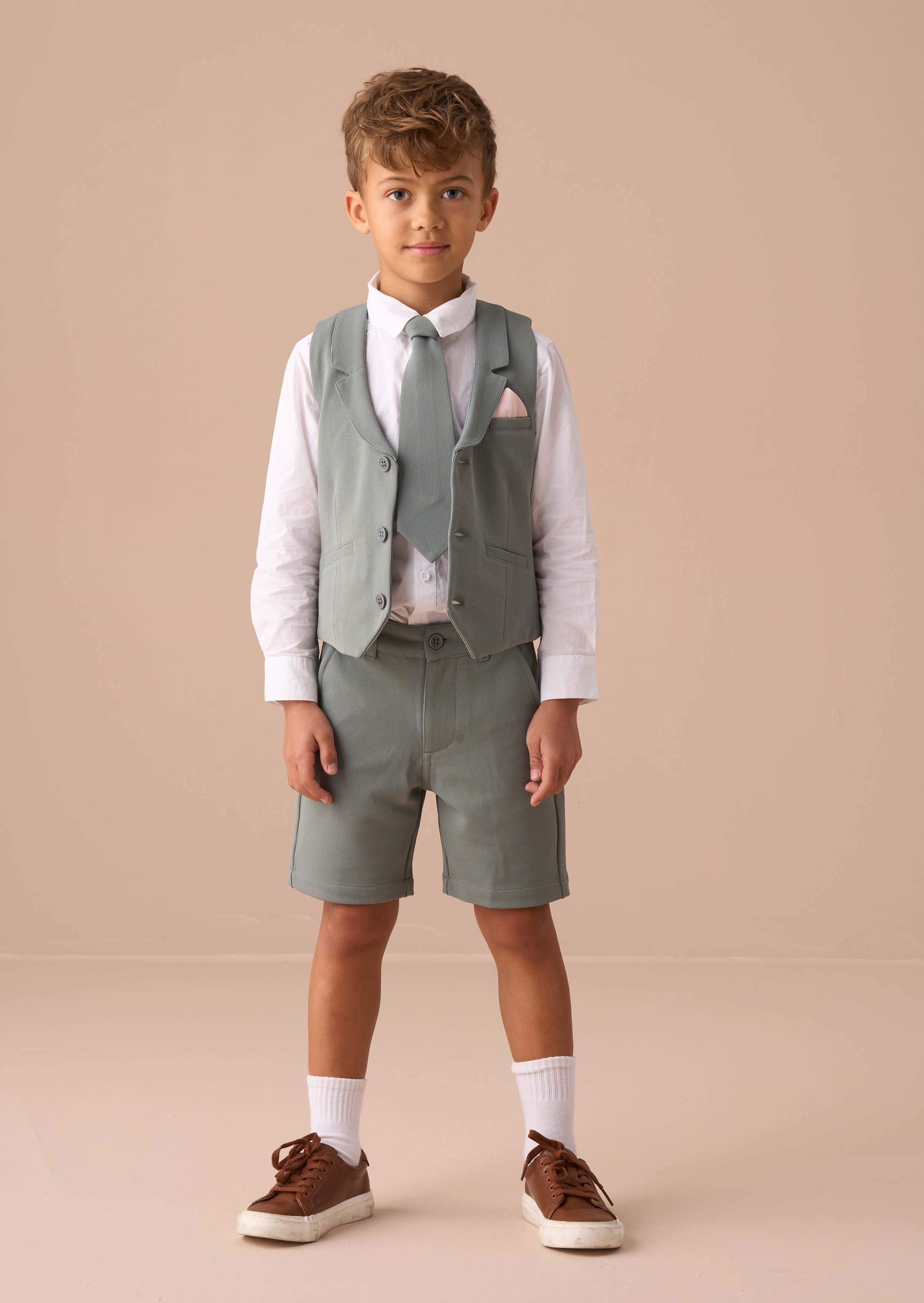 Boys Green Short Set