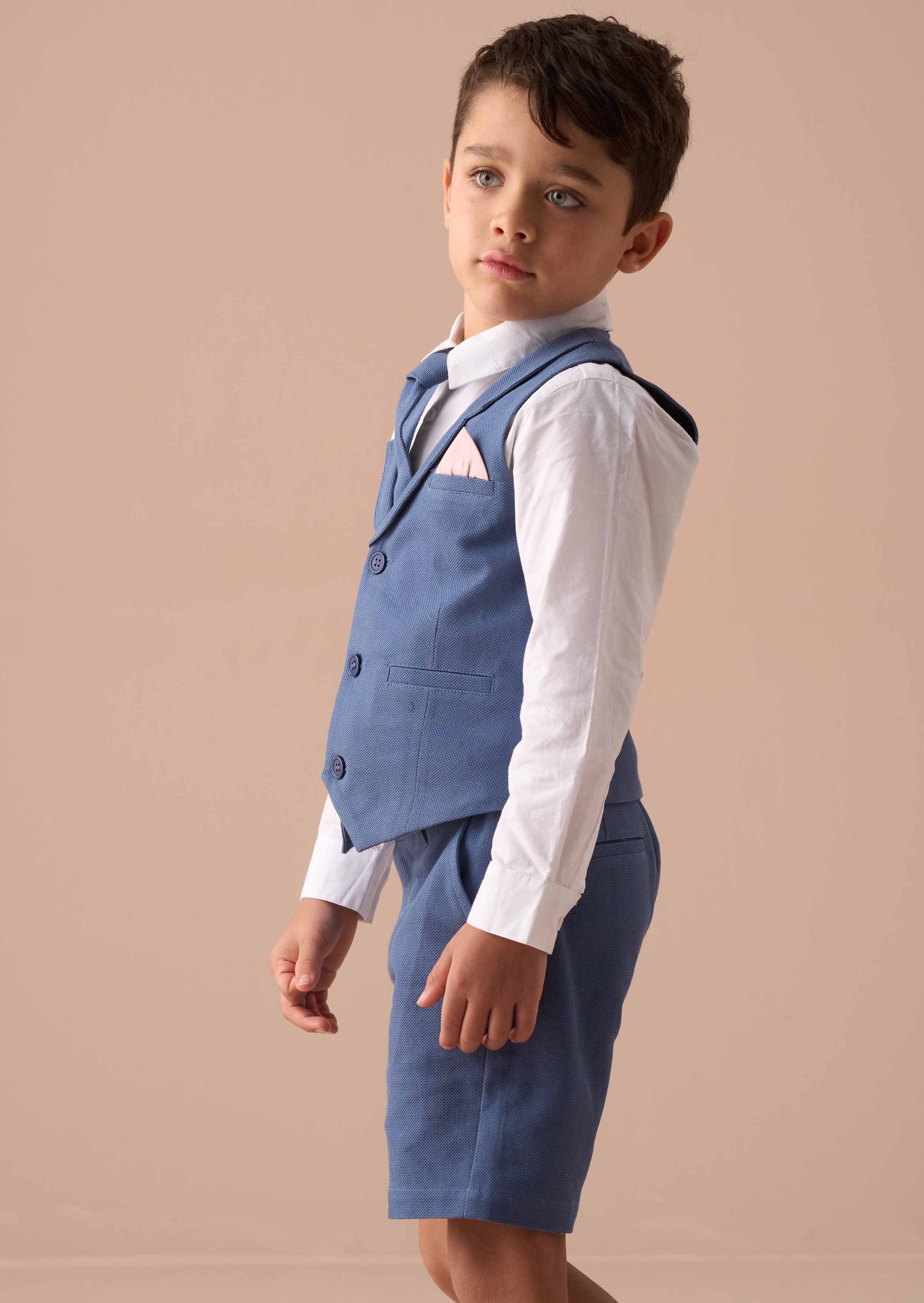 Boys Blue Smart Waistcoat