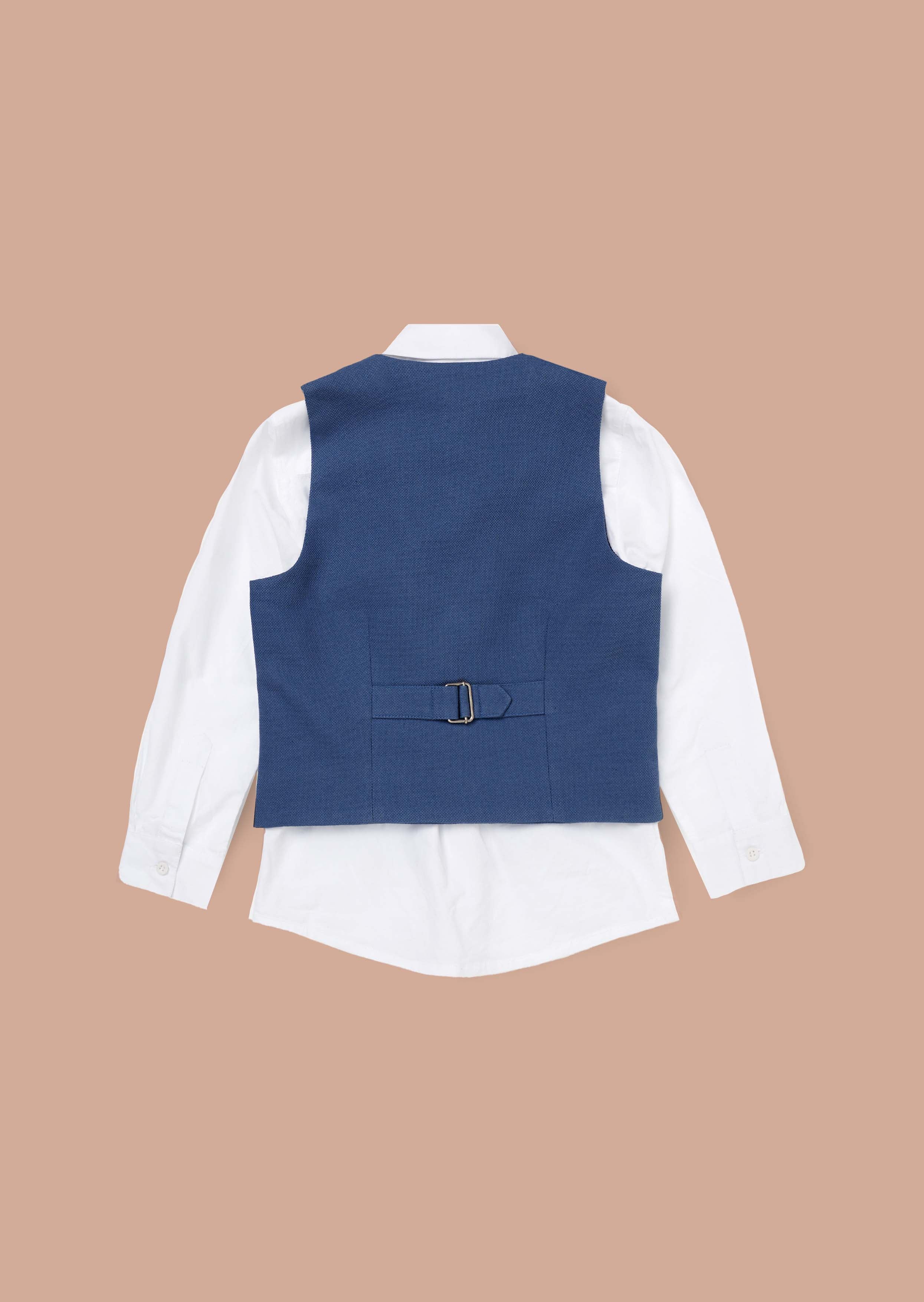 Buy Boys Blue Smart Printed Waistcoat Set