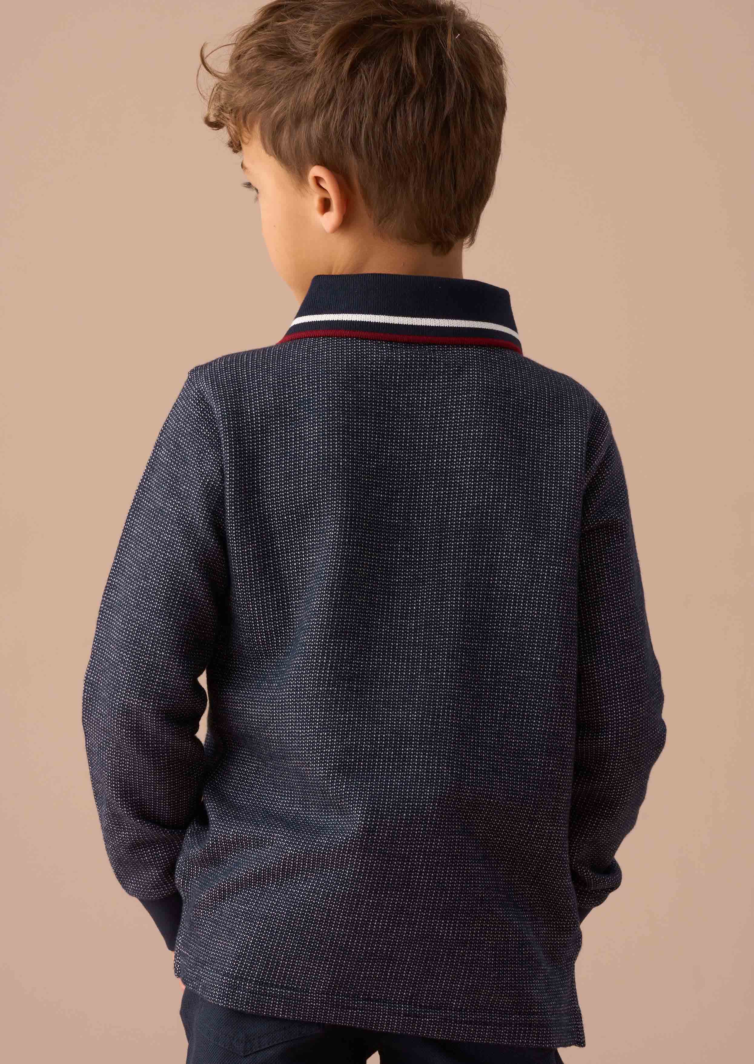 Polo Shirt Boys Blue Textured