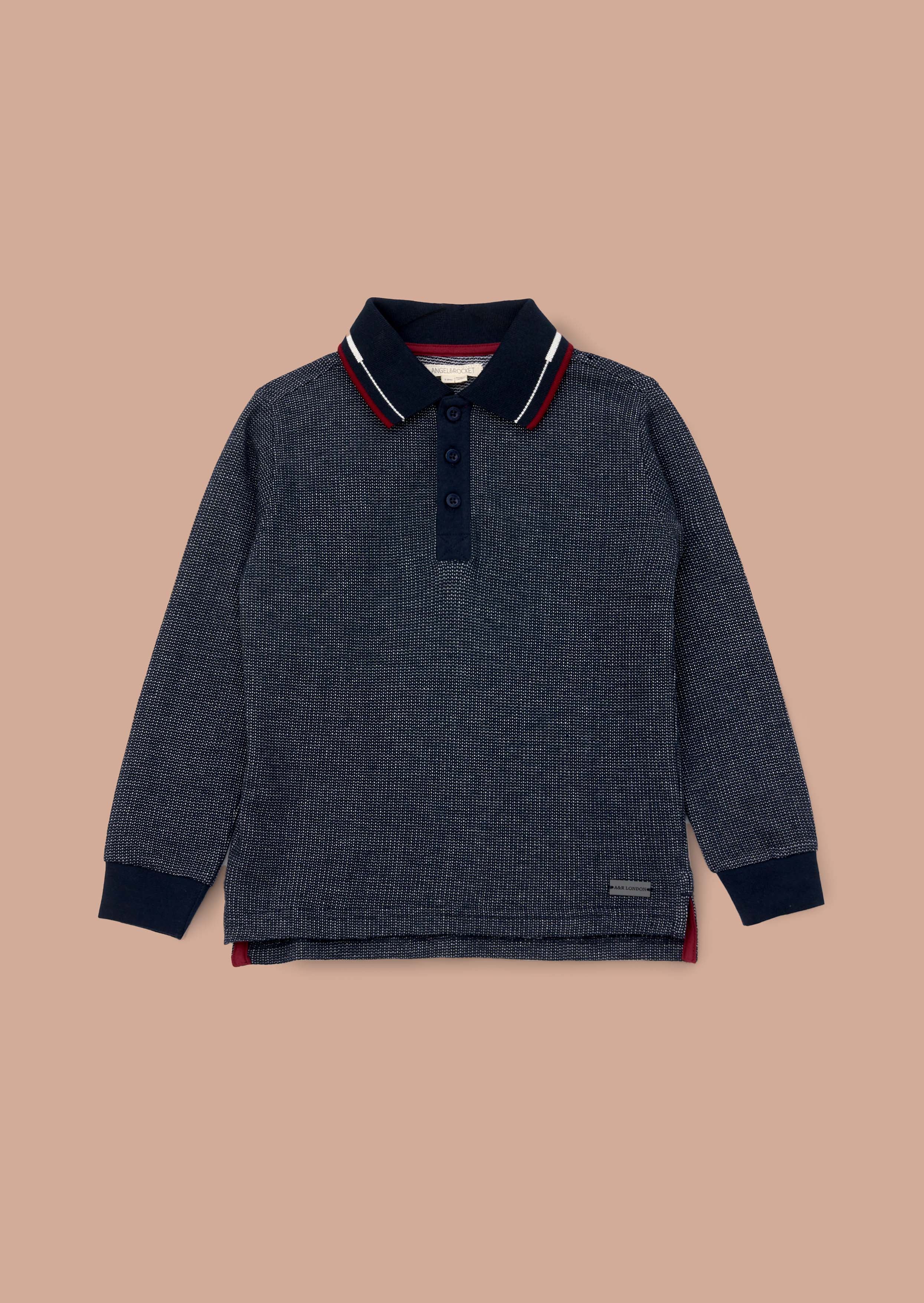 Cotton Boys Blue Textured Polo