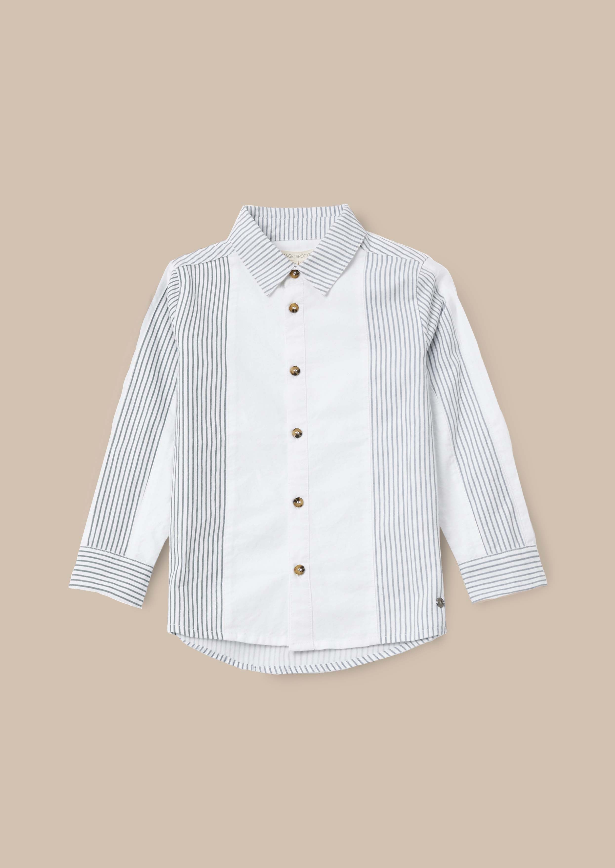 Online Blue Colour Block Smart Shirt