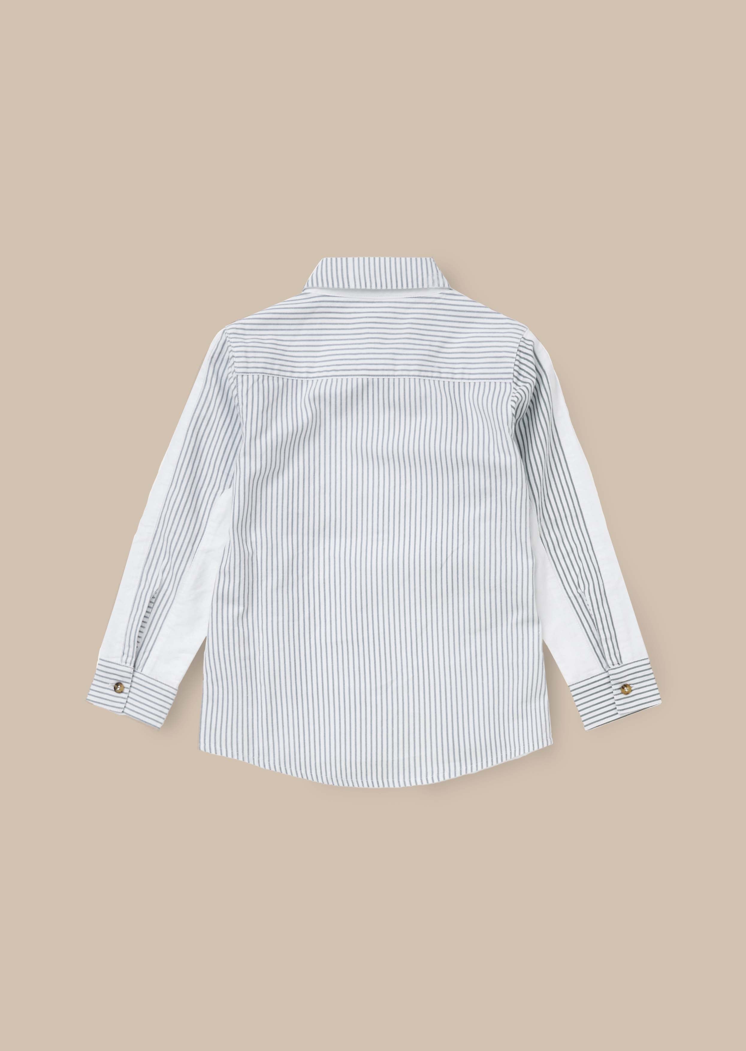 Striped Blue Colour Block Smart Shirt