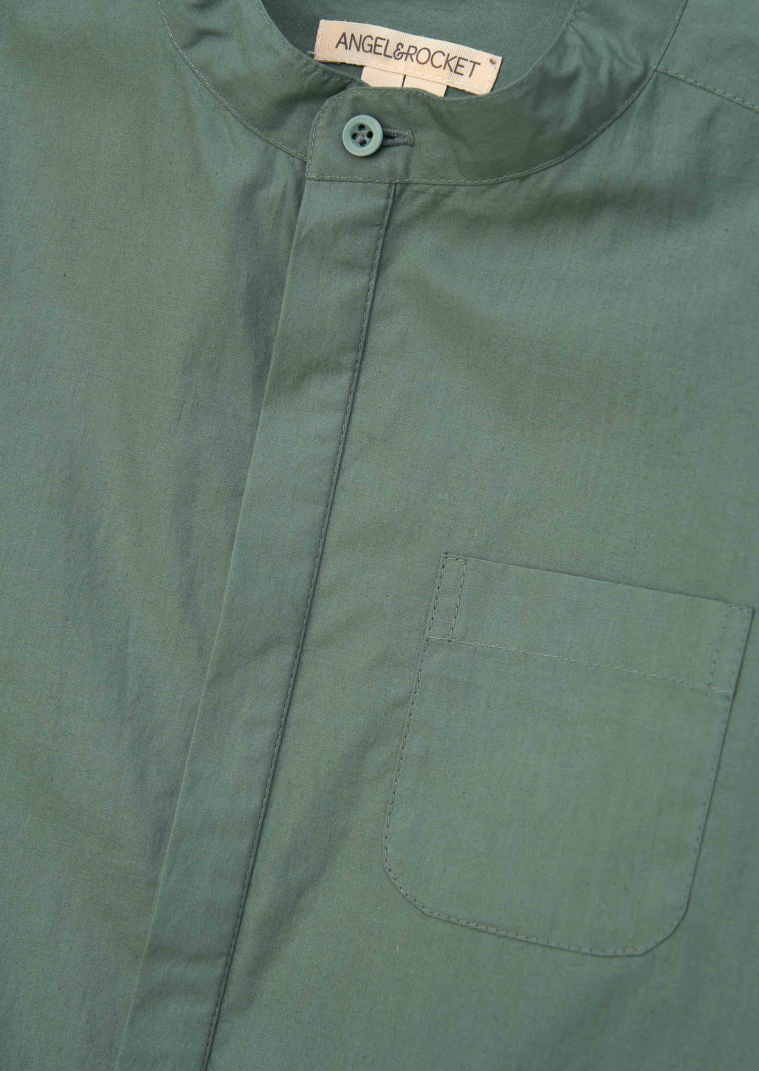 Cotton Green Mandrin Collar Smart Shirt